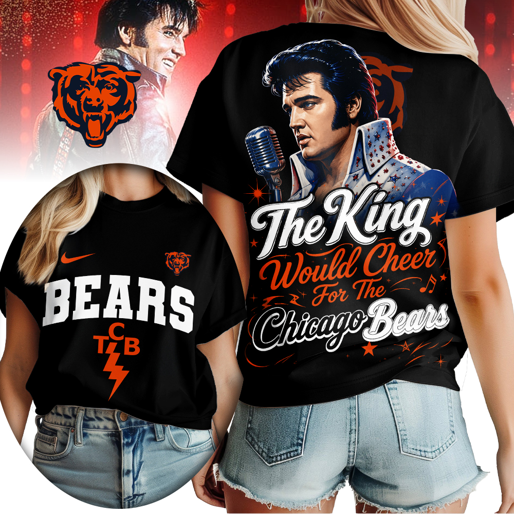 Chicago Bears x Premium NFL Elvis Presley The King Women T-Shirt – Gift for Fans TTH200515