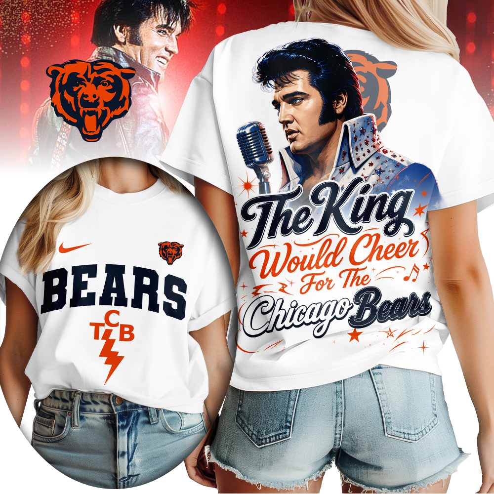 Chicago Bears x Premium NFL Elvis Presley The King Women T-Shirt – Gift for Fans TTH200515 - Image 2
