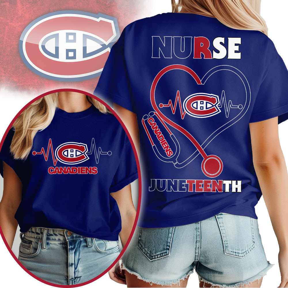 Montreal Canadiens | Premium NHL Nurse Appreciation Juneteenth 3D Shirt TTH200533 - Image 3
