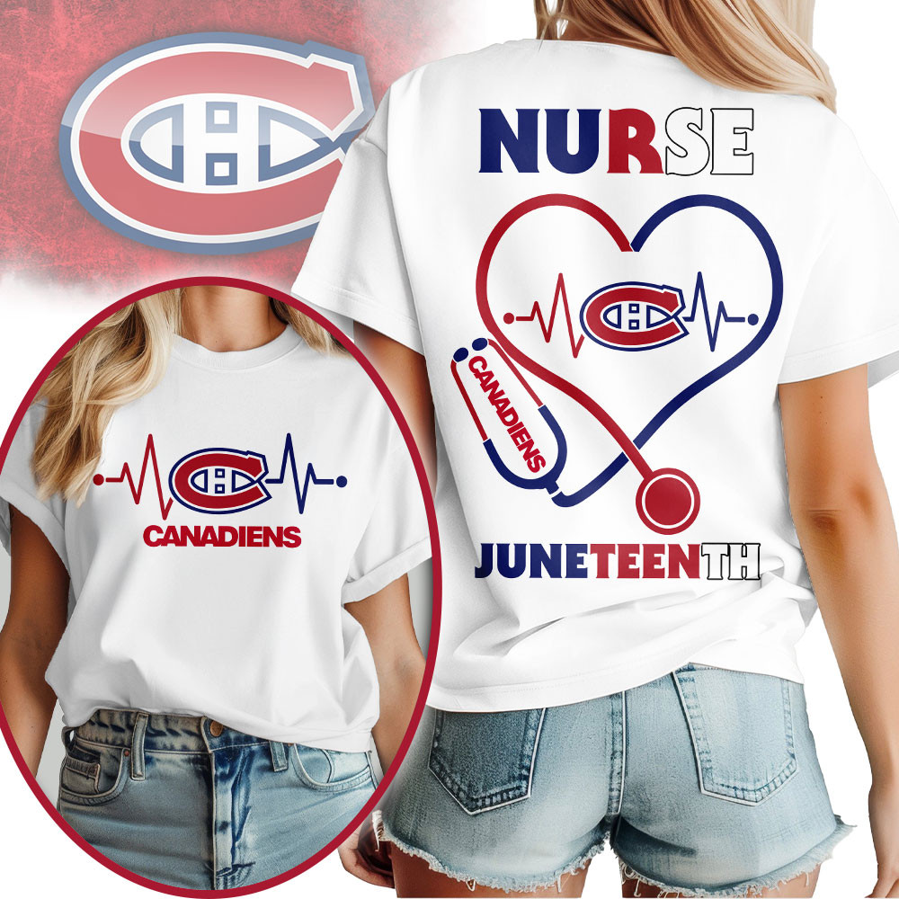 Montreal Canadiens | Premium NHL Nurse Appreciation Juneteenth 3D Shirt TTH200533 - Image 2