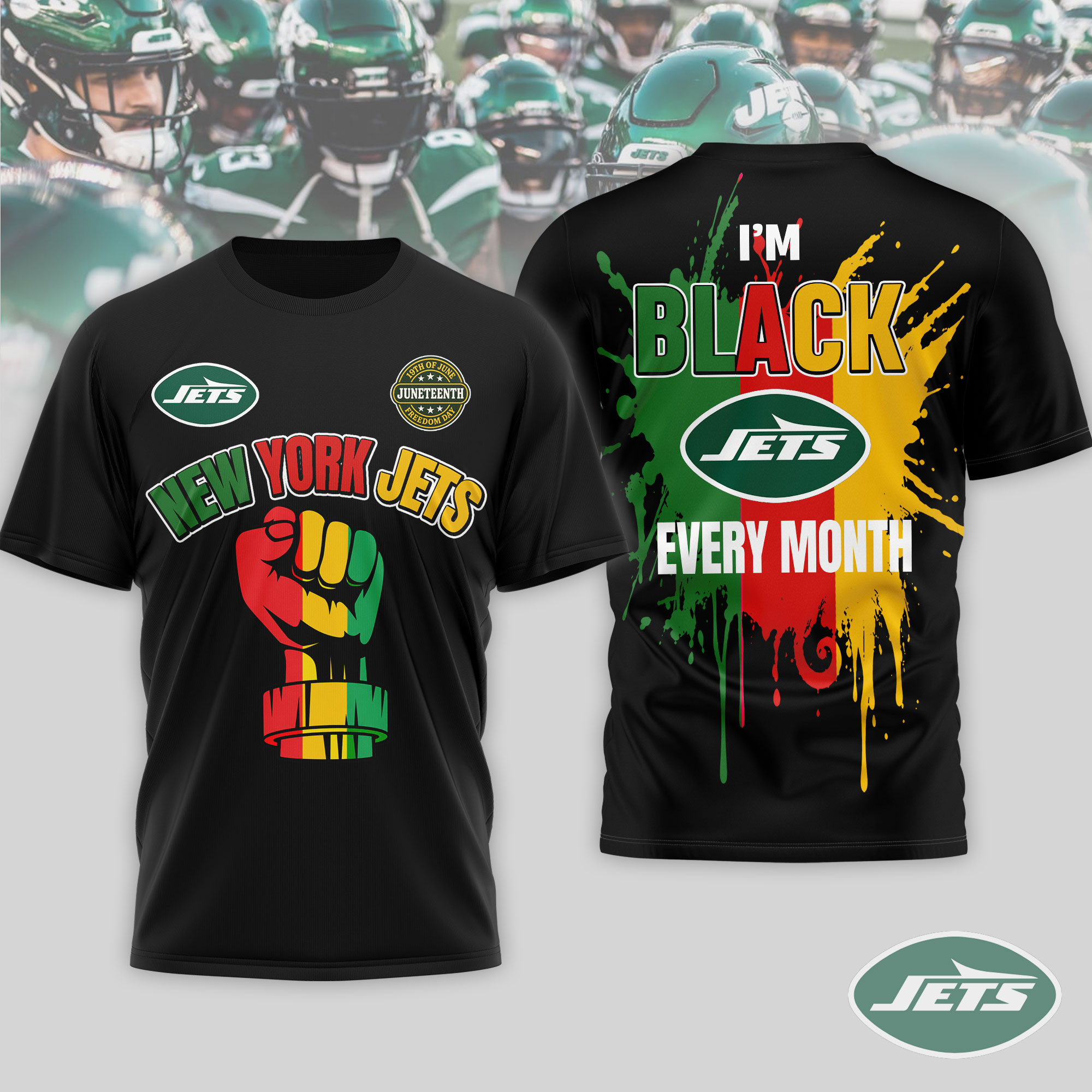 New York Jets x Premium NFL Juneteenth Freedom Day 3D T-Shirt – Limited Edition TTH200512