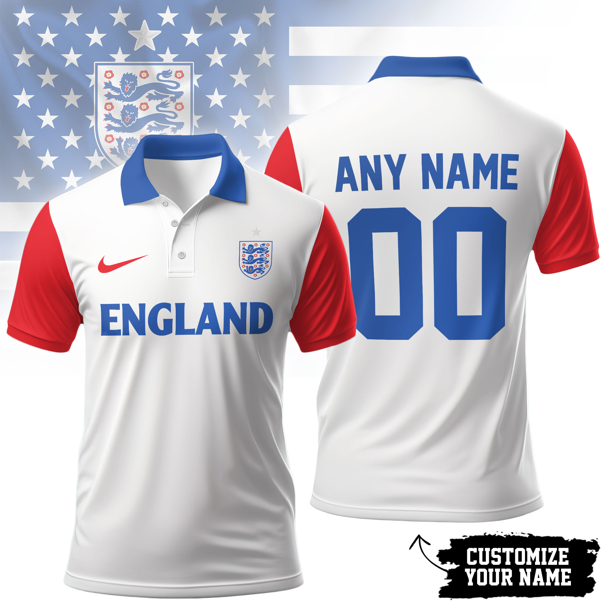 England | Premium World Cup 2026 Hall Of Fame Polo Shirt TTH200531 - Image 2