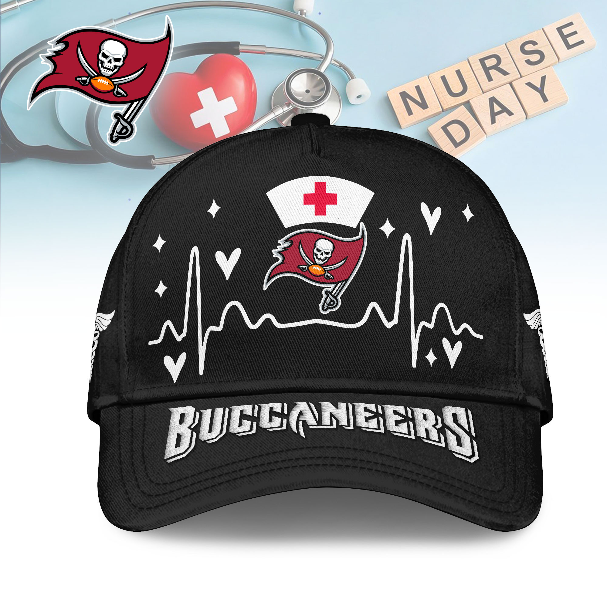 Tampa Bay Buccaneers | Premium NFL Nurse Vibes Cap TTH200541 - Image 2