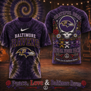 Baltimore Ravens x Premium NFL Peace Love Greateful 3D T-Shirt – Limited Edition TTH200514