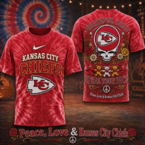 Kansas City Chiefs x Premium NFL Peace Love Greateful 3D T-Shirt – Limited Edition TTH200514