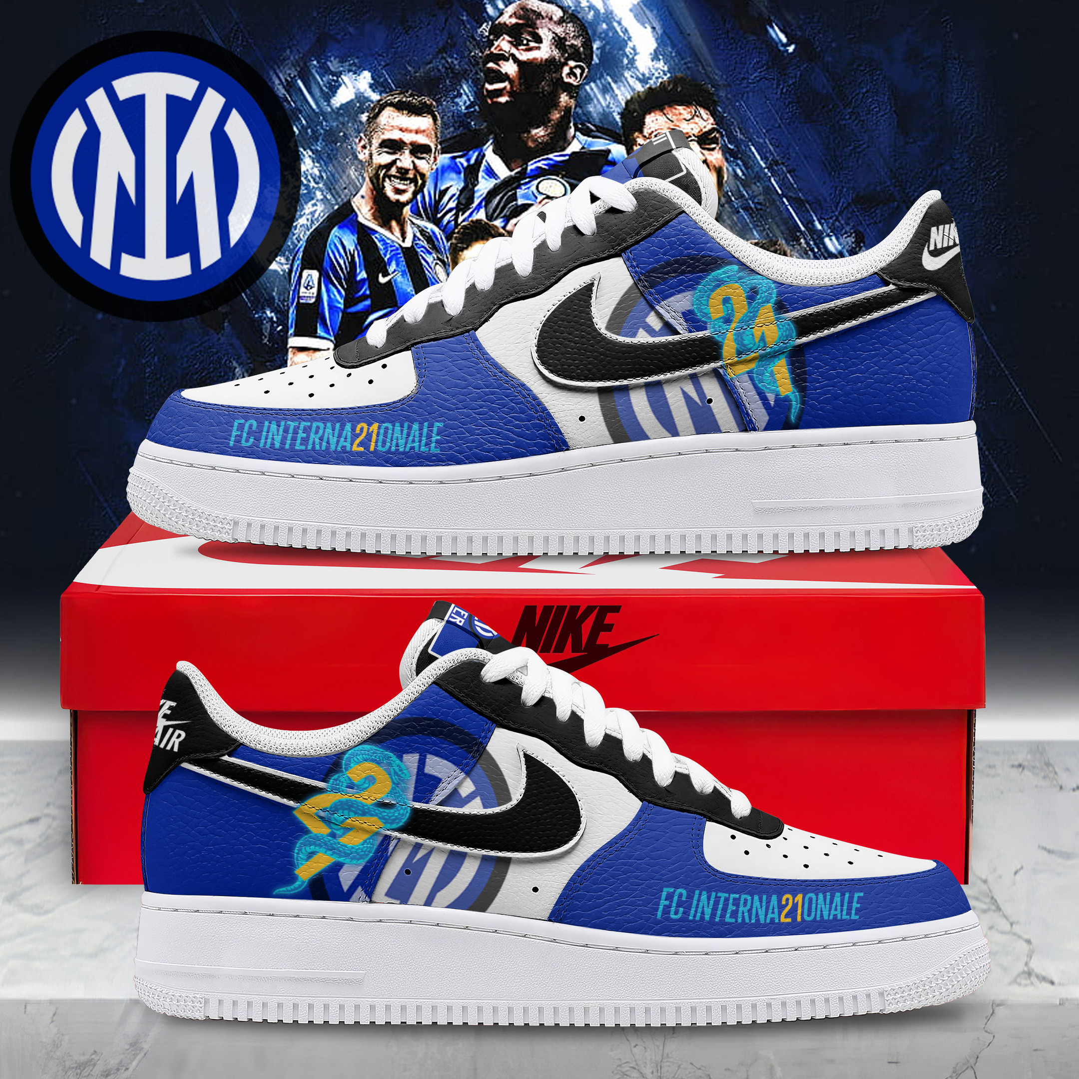 Inter Milan – Premium ITM Limited Edition AF1 Shoes – Gift for Fans - Image 2