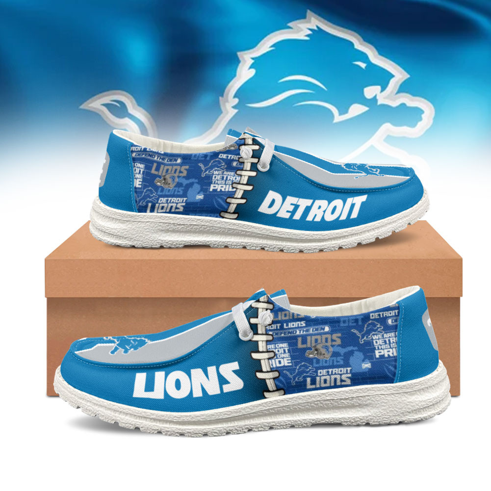Detroit Lions x Premium NFL Gridiron Casual Loafer Shoes – Limited Edition TTH190519 - Image 2