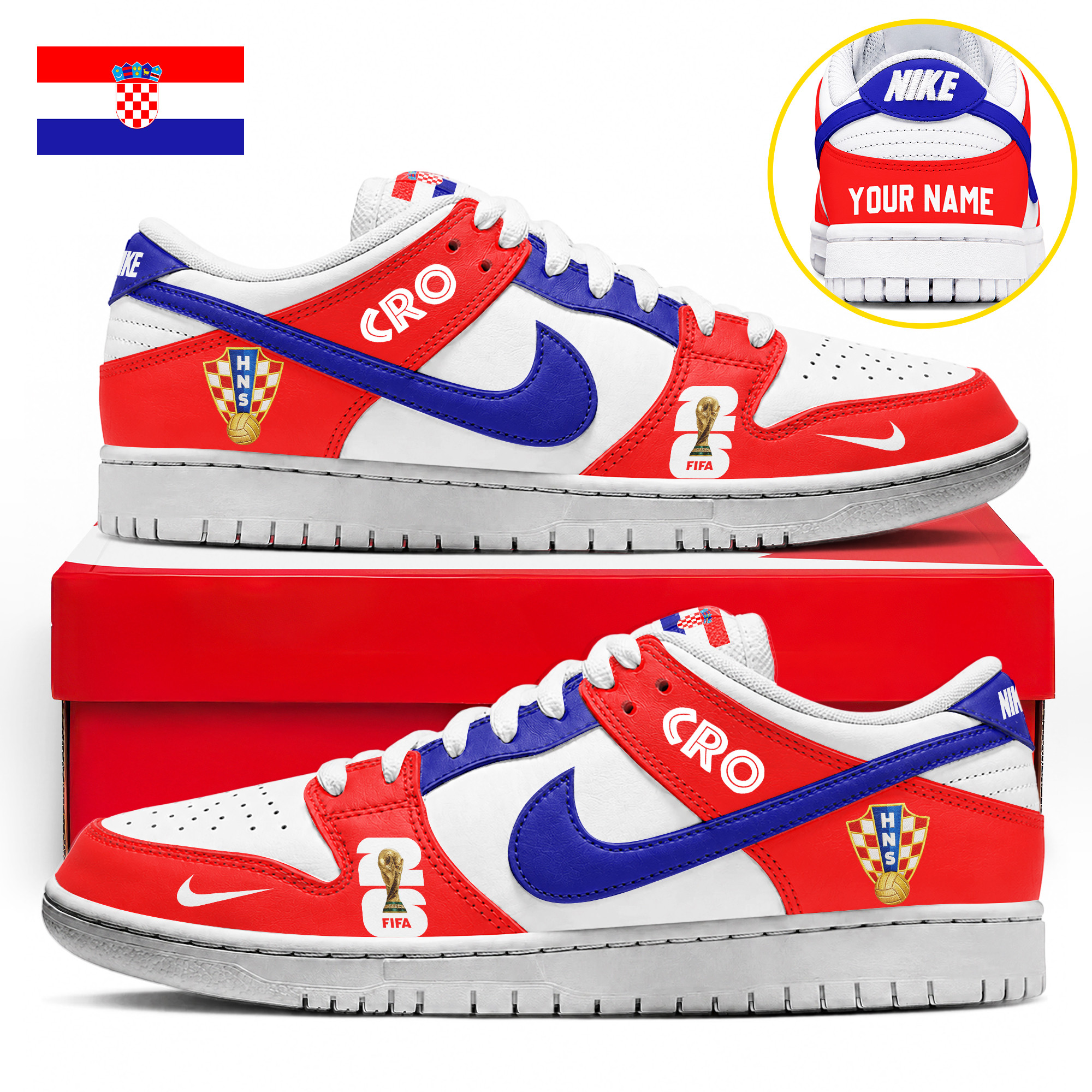 Croatia x Premium World Cup 2026 Dunk Low Shoes – Limited Edition TTH190518 - Image 2