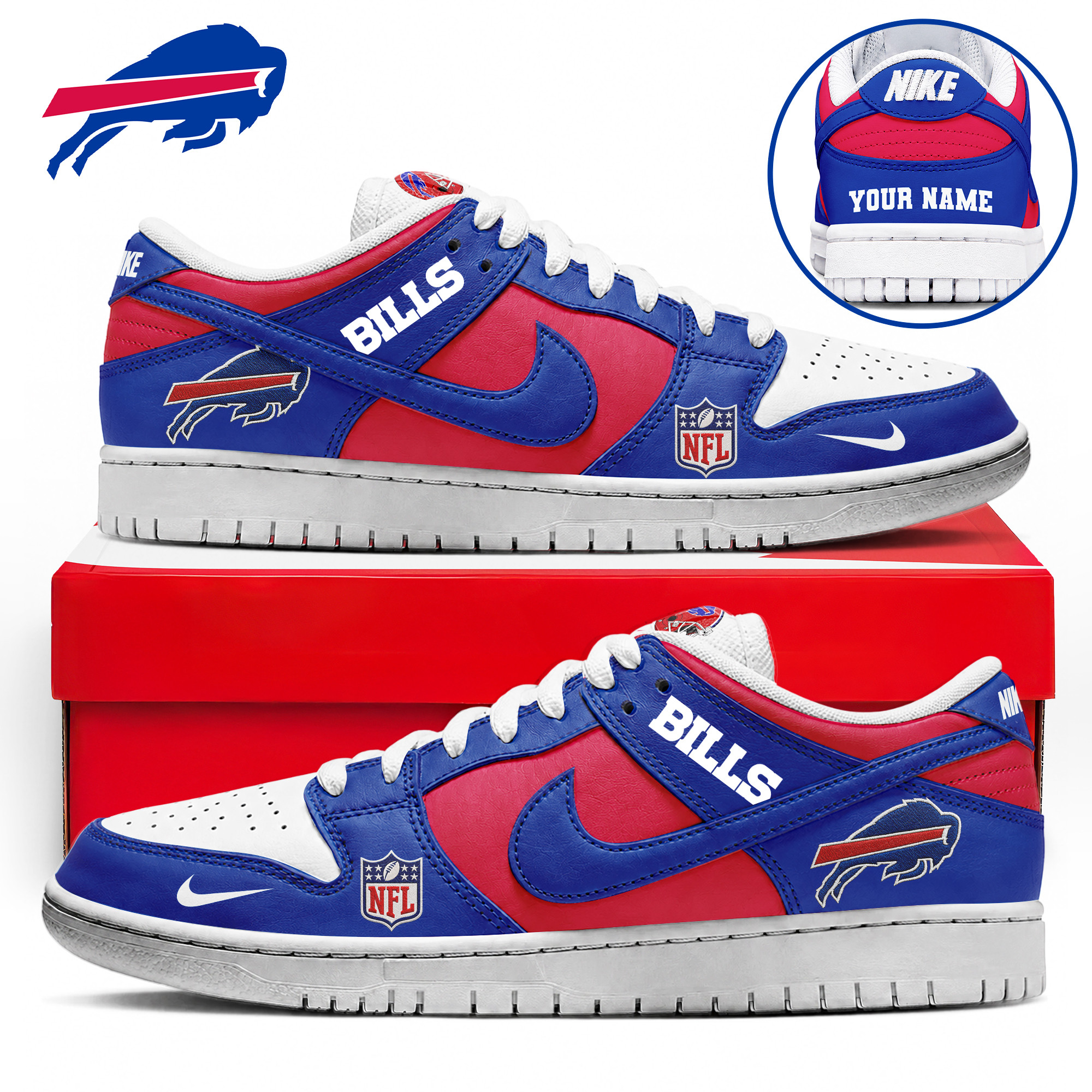 Buffalo Bills x Premium NFL Dunk Low Shoes Limited Edition TTH190517 - Image 2