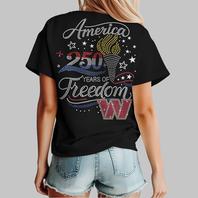 Washington Commanders x Premium NFL 250 Years Independence Day Rhinestone Dot 3D Shirt – Limited Edition TTH200520