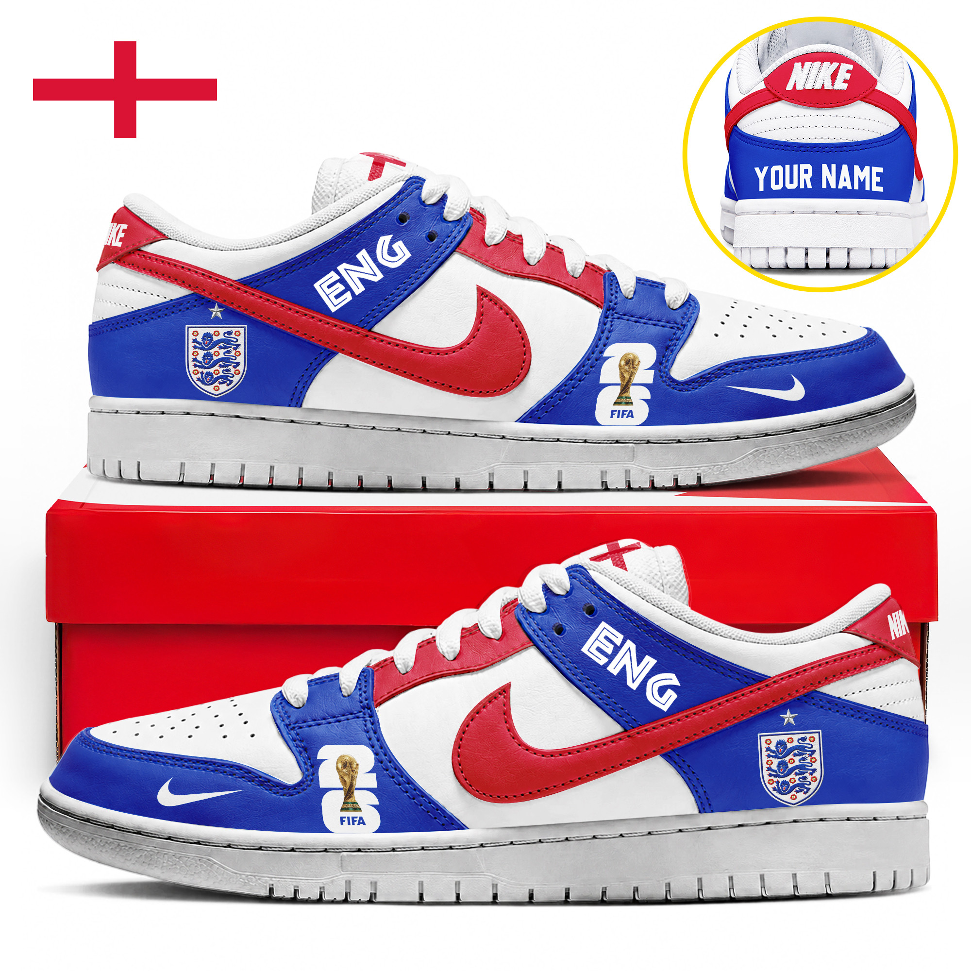 England x Premium World Cup 2026 Dunk Low Shoes – Limited Edition TTH190518 - Image 2