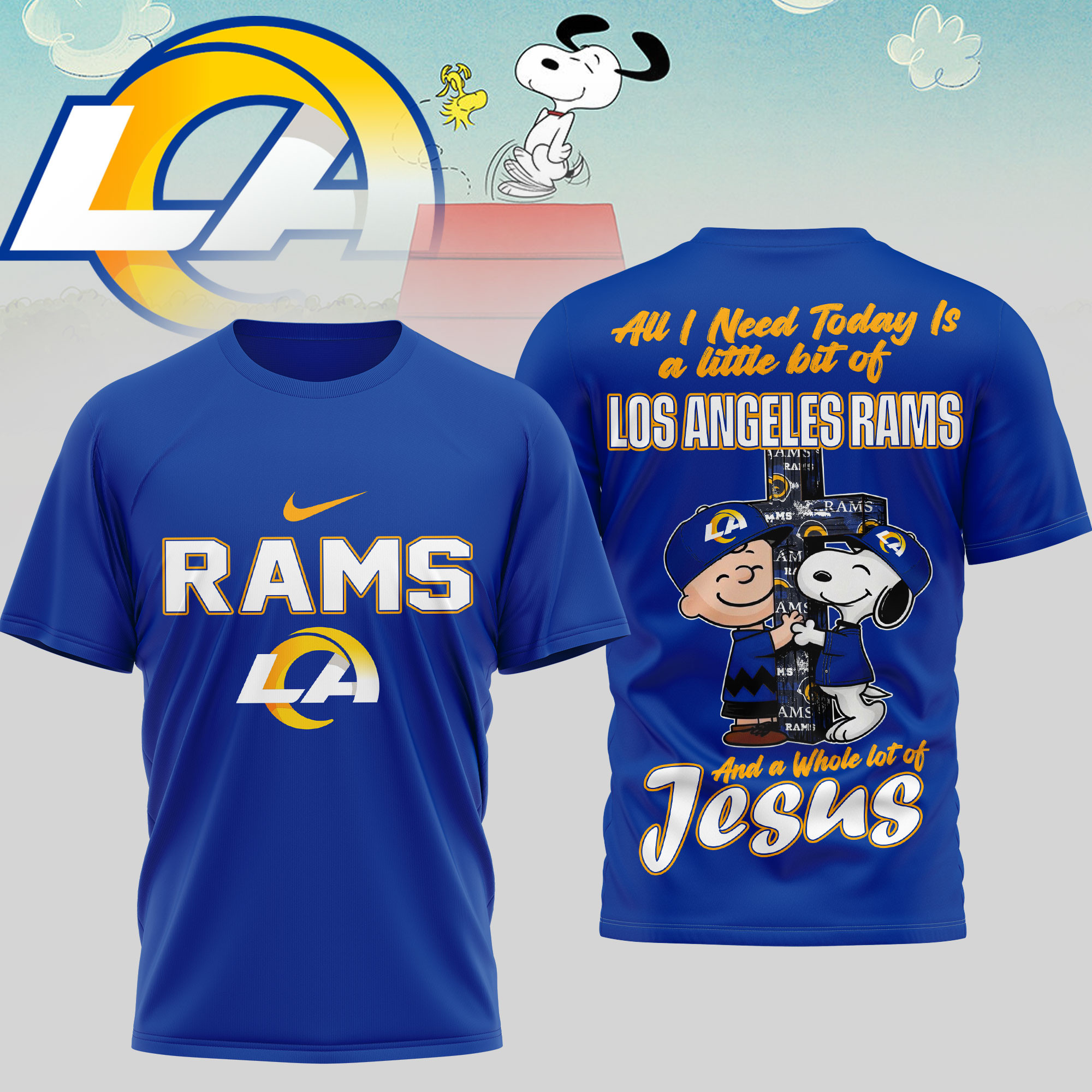 Los Angeles Rams x Premium NFL League Blessing 3D T-Shirt – Limited Edition TTH200517 - Image 3