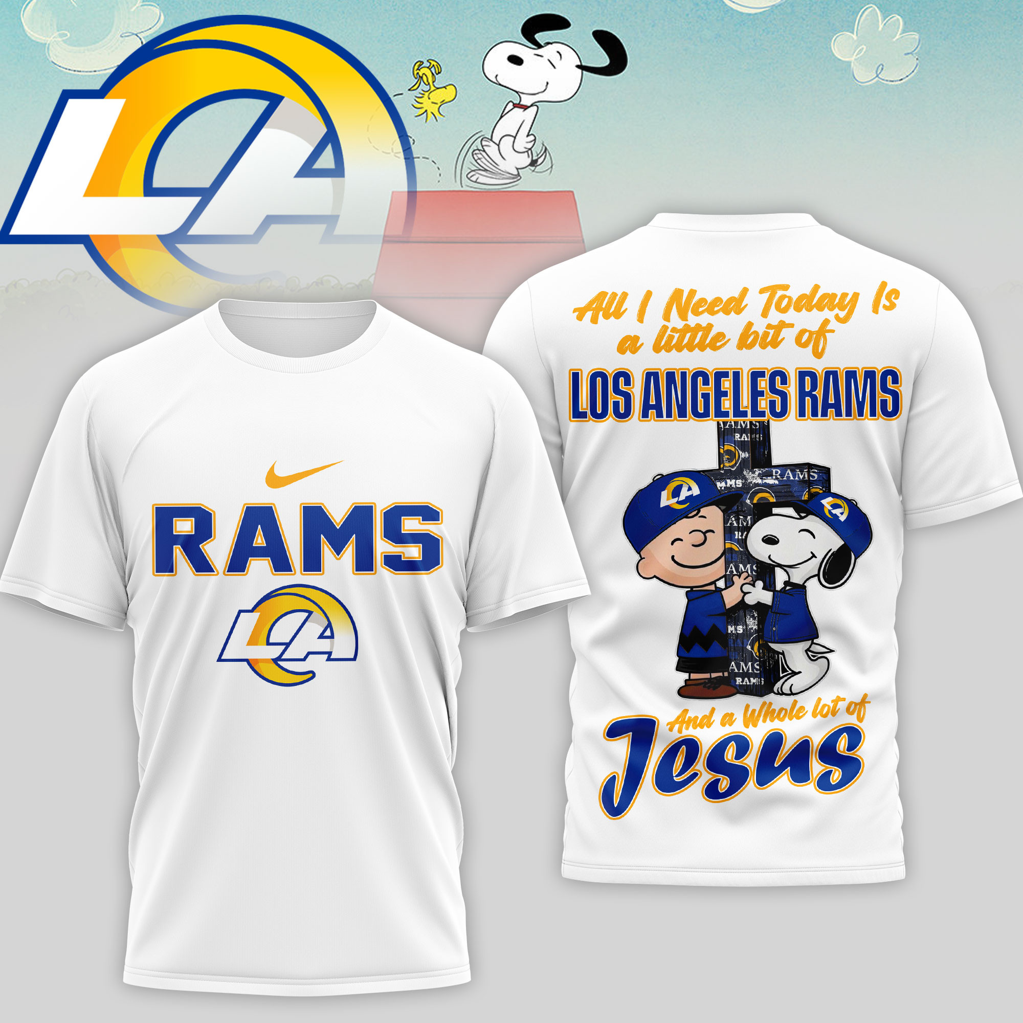 Los Angeles Rams x Premium NFL League Blessing 3D T-Shirt – Limited Edition TTH200517 - Image 2
