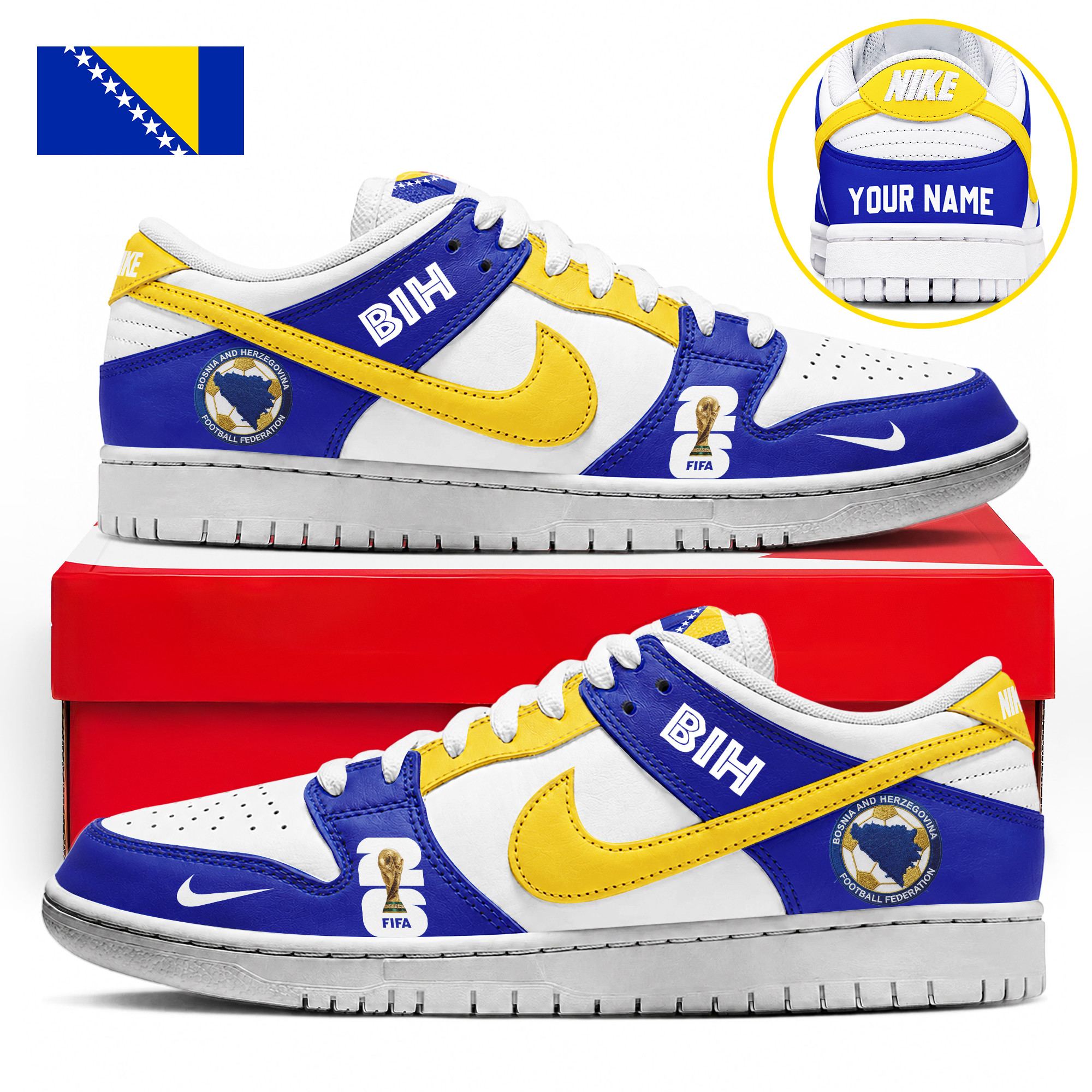 Bosnia and Herzegovina x Premium World Cup 2026 Dunk Low Shoes – Limited Edition TTH190518 - Image 2