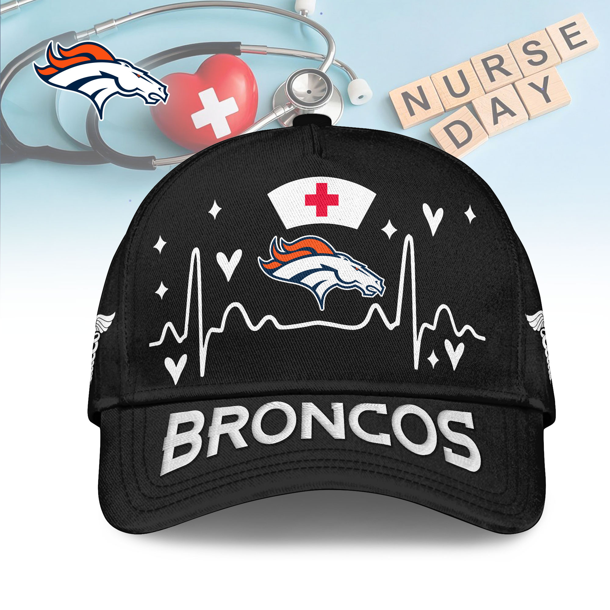 Denver Broncos | Premium NFL Nurse Vibes Cap TTH200541 - Image 2