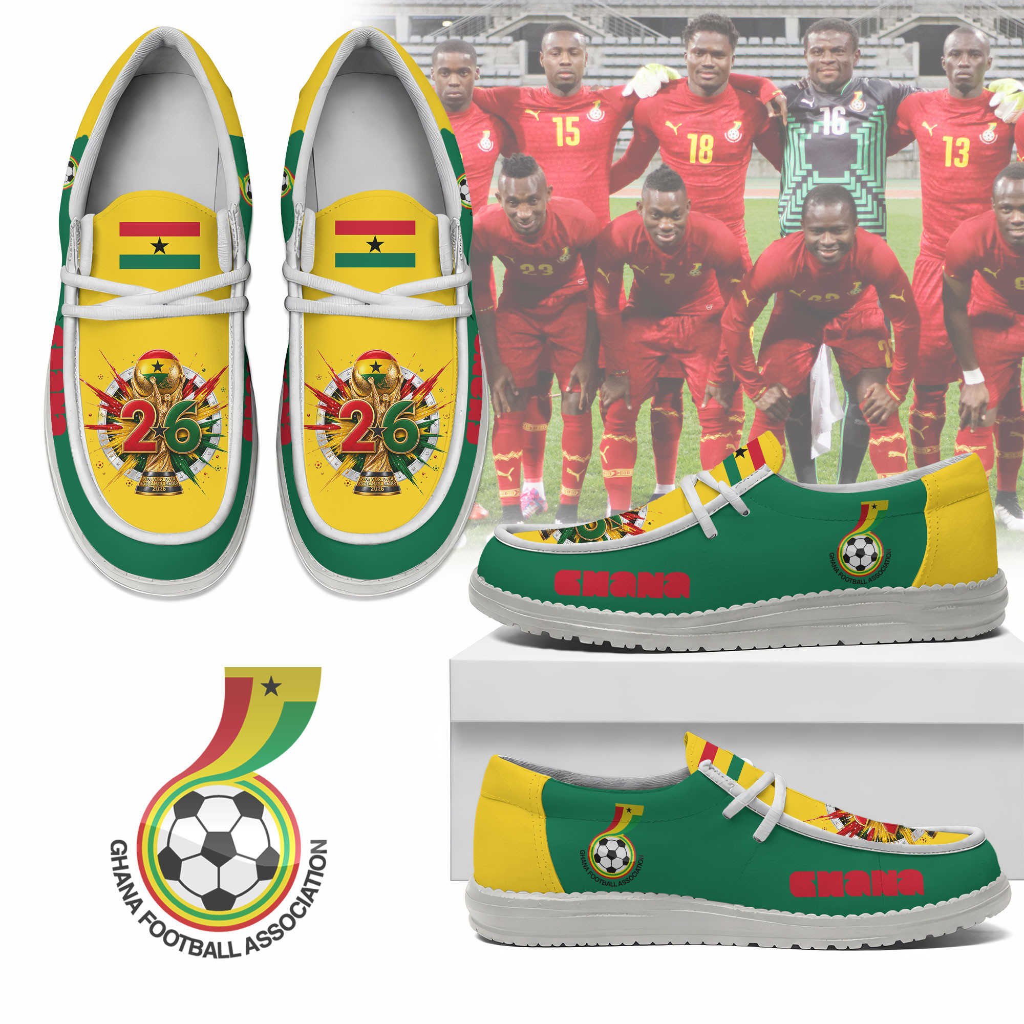 Ghana – Premium World Cup 2026 Elite Move Loafer Shoes – Limited Edition TTH190515 - Image 2