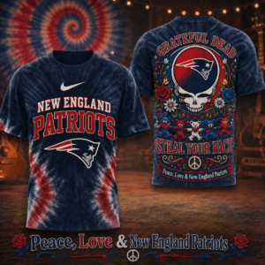 New England Patriots x Premium NFL Peace Love Greateful 3D T-Shirt – Limited Edition TTH200514