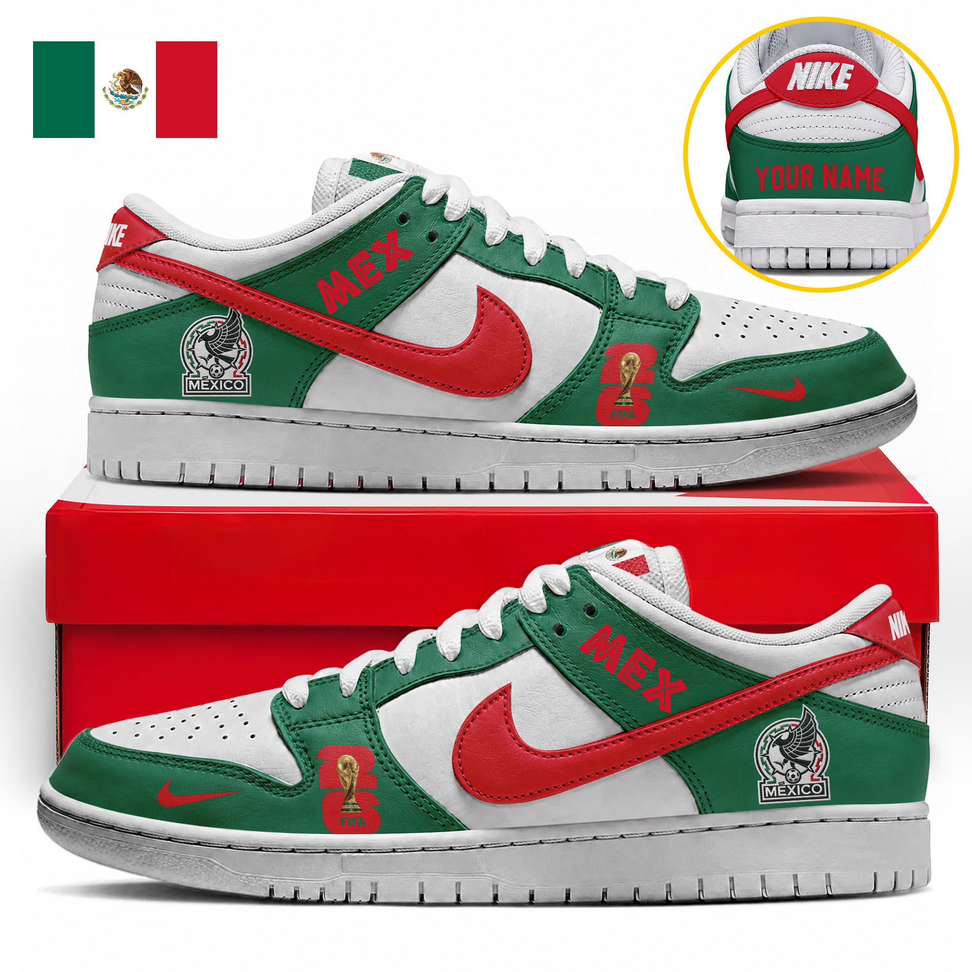 Mexico x Premium World Cup 2026 Dunk Low Shoes – Limited Edition TTH190518 - Image 2