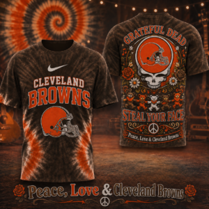 Cleveland Browns x Premium NFL Peace Love Greateful 3D T-Shirt – Limited Edition TTH200514