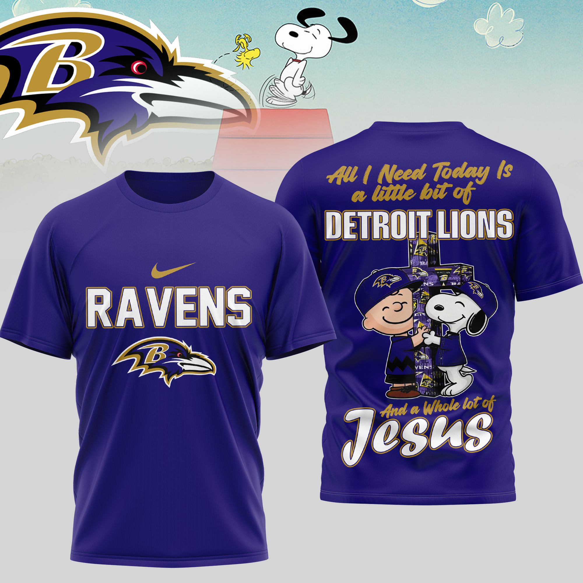 Baltimore Ravens x Premium NFL League Blessing 3D T-Shirt – Limited Edition TTH200517 - Image 3
