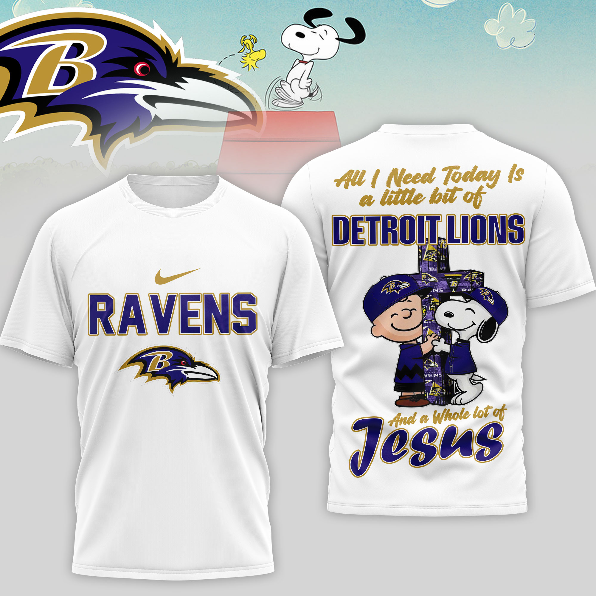 Baltimore Ravens x Premium NFL League Blessing 3D T-Shirt – Limited Edition TTH200517 - Image 2