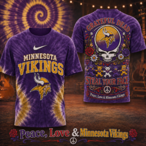 Minnesota Vikings x Premium NFL Peace Love Greateful 3D T-Shirt – Limited Edition TTH200514