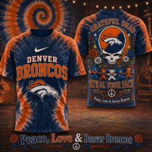 Denver Broncos x Premium NFL Peace Love Greateful 3D T-Shirt – Limited Edition TTH200514