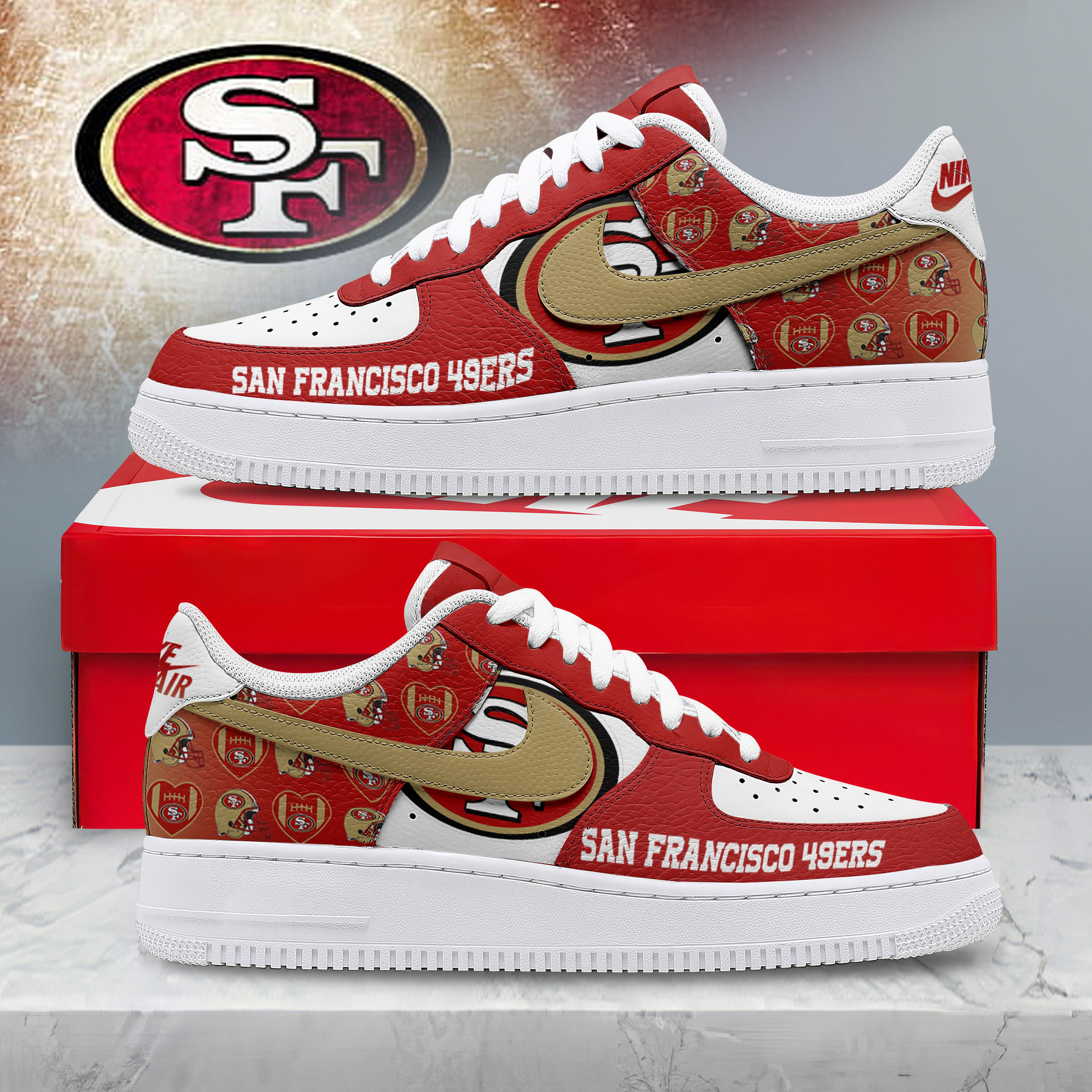 San Francisco 49ers – Premium NFL Gridiron Classic AF1 Shoes – Gift for Fans TTH190504 - Image 2