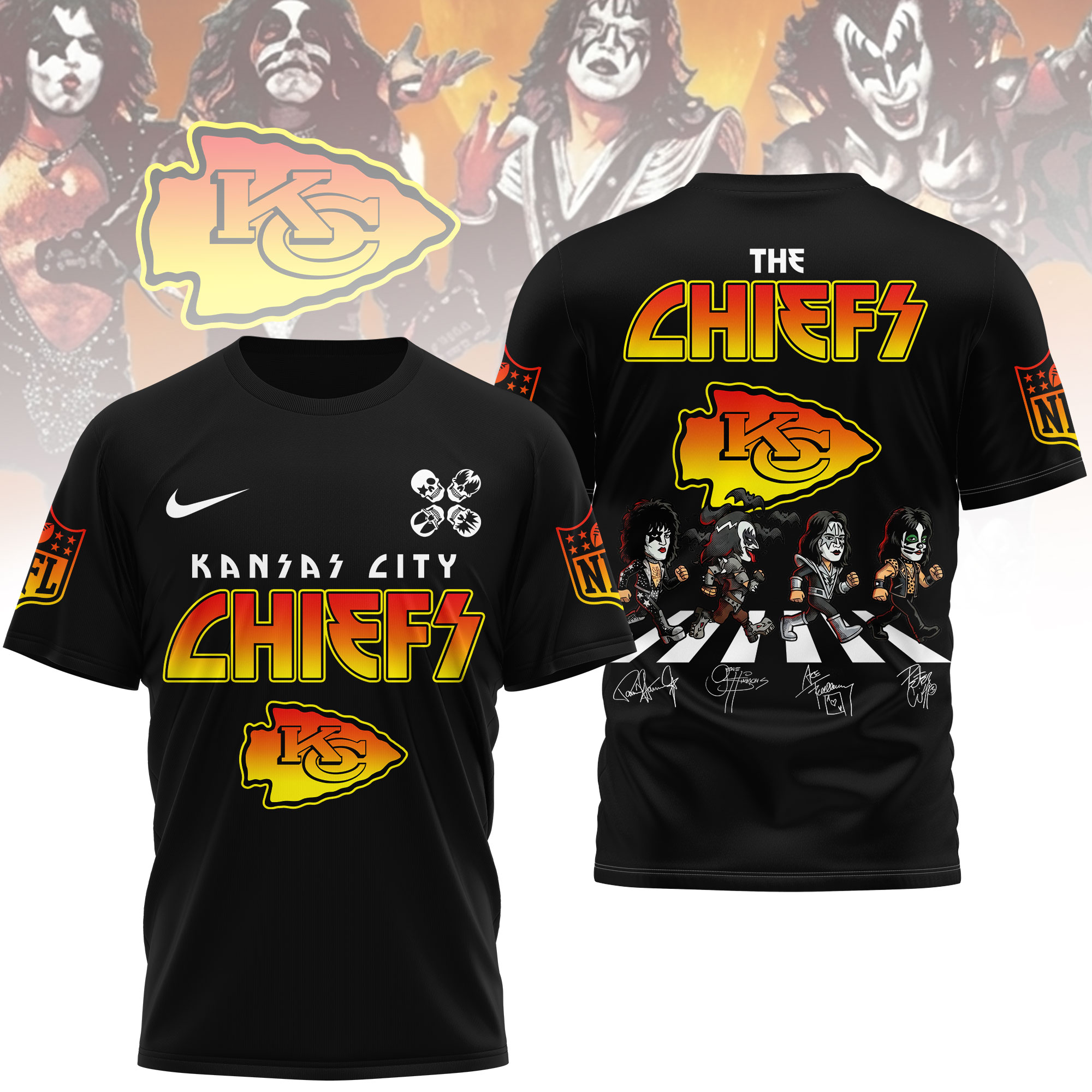 Kansas City Chiefs | Premium NFL Rock and Roll All Nite 3D Shirt TTH200574 - Image 2
