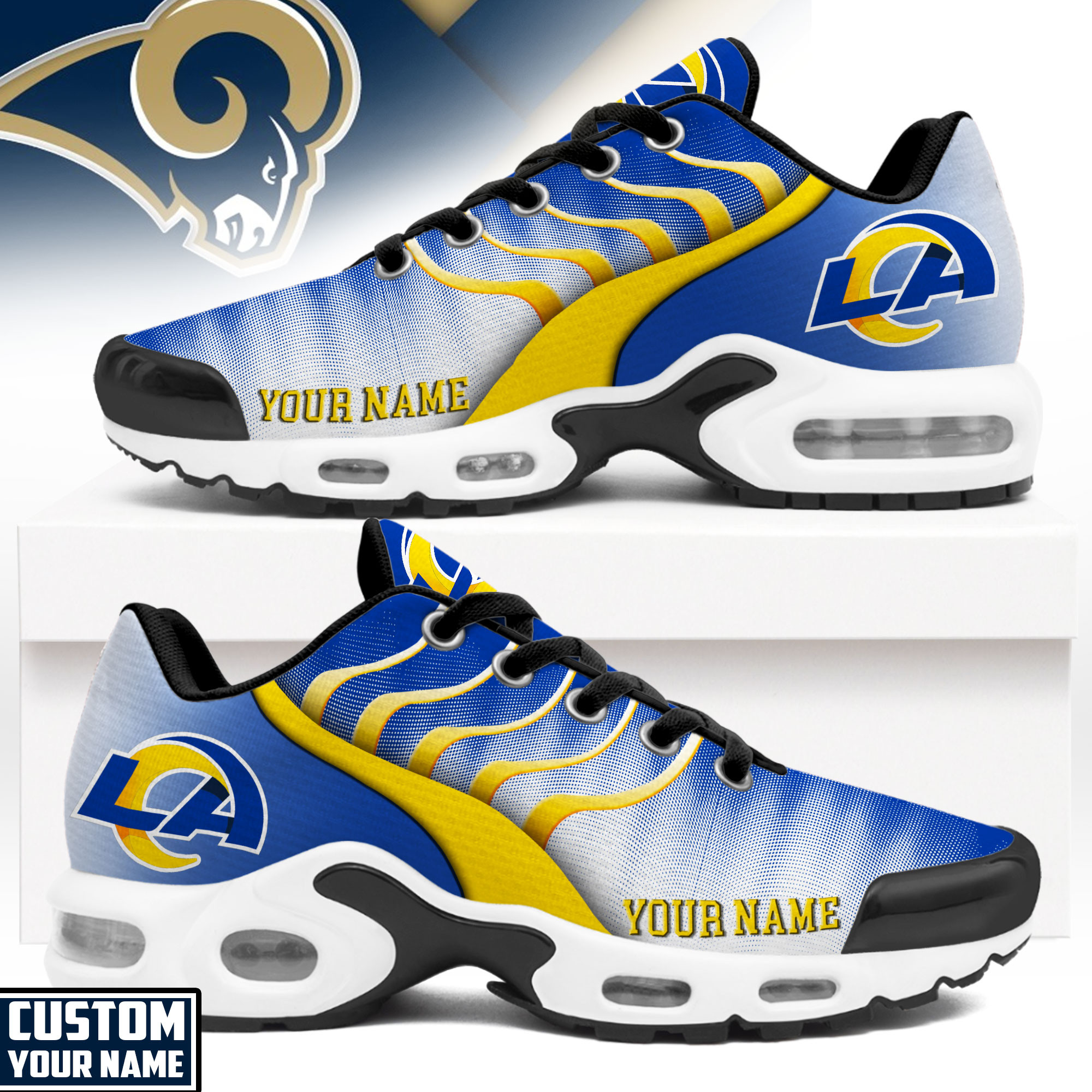 Los Angeles Rams – Premium NFL Endzone Runner Air Max Shoes – Limited Edition TTH190500 - Image 2