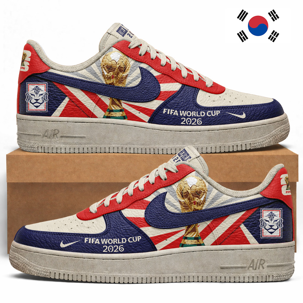 Korea Republic – Premium World Cup 2026 Vintage AF1 Shoes – Limited Edition TTH190505 - Image 2