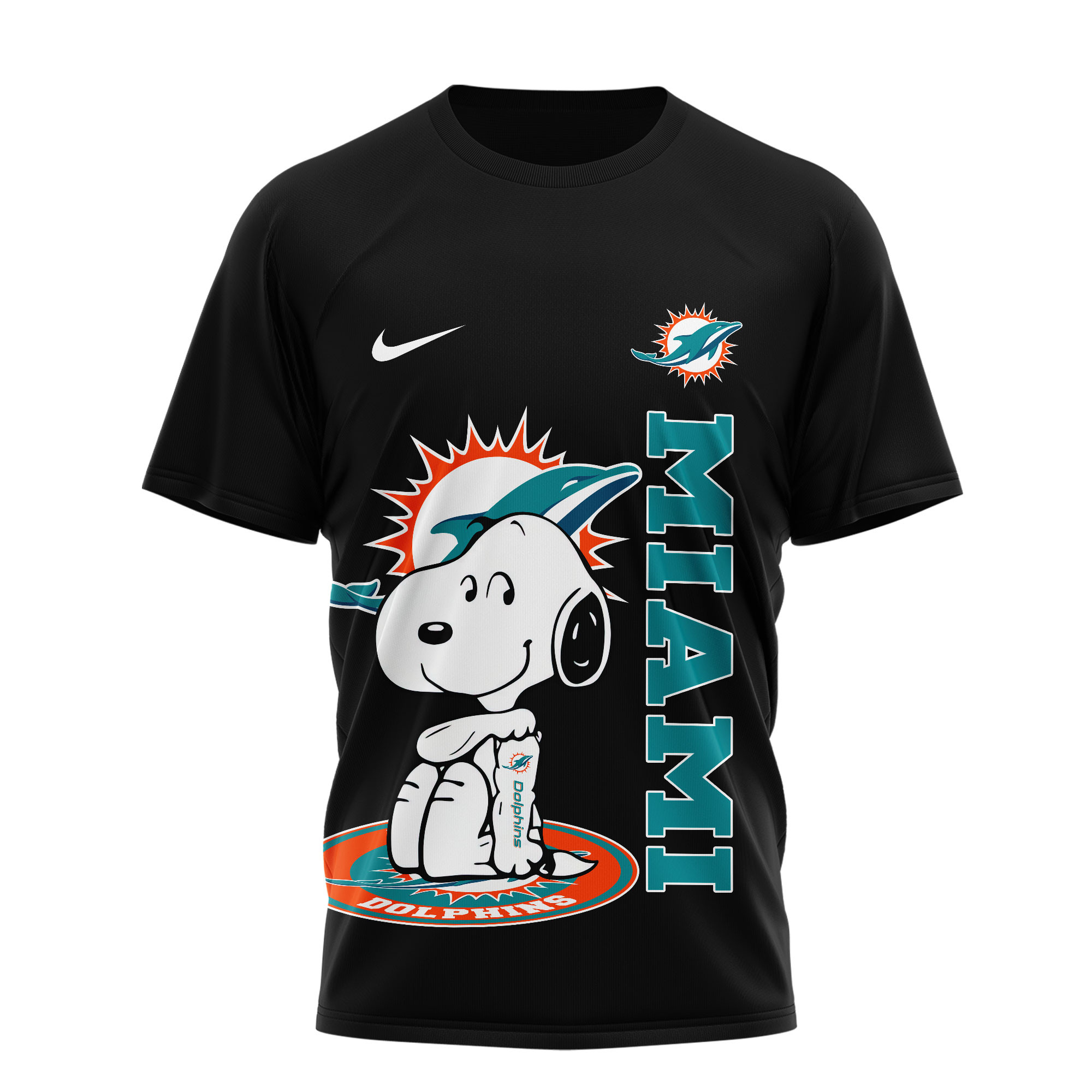Miami Dolphins | Premium NFL Snoopy Graphic 3D T-Shirt TTH200590