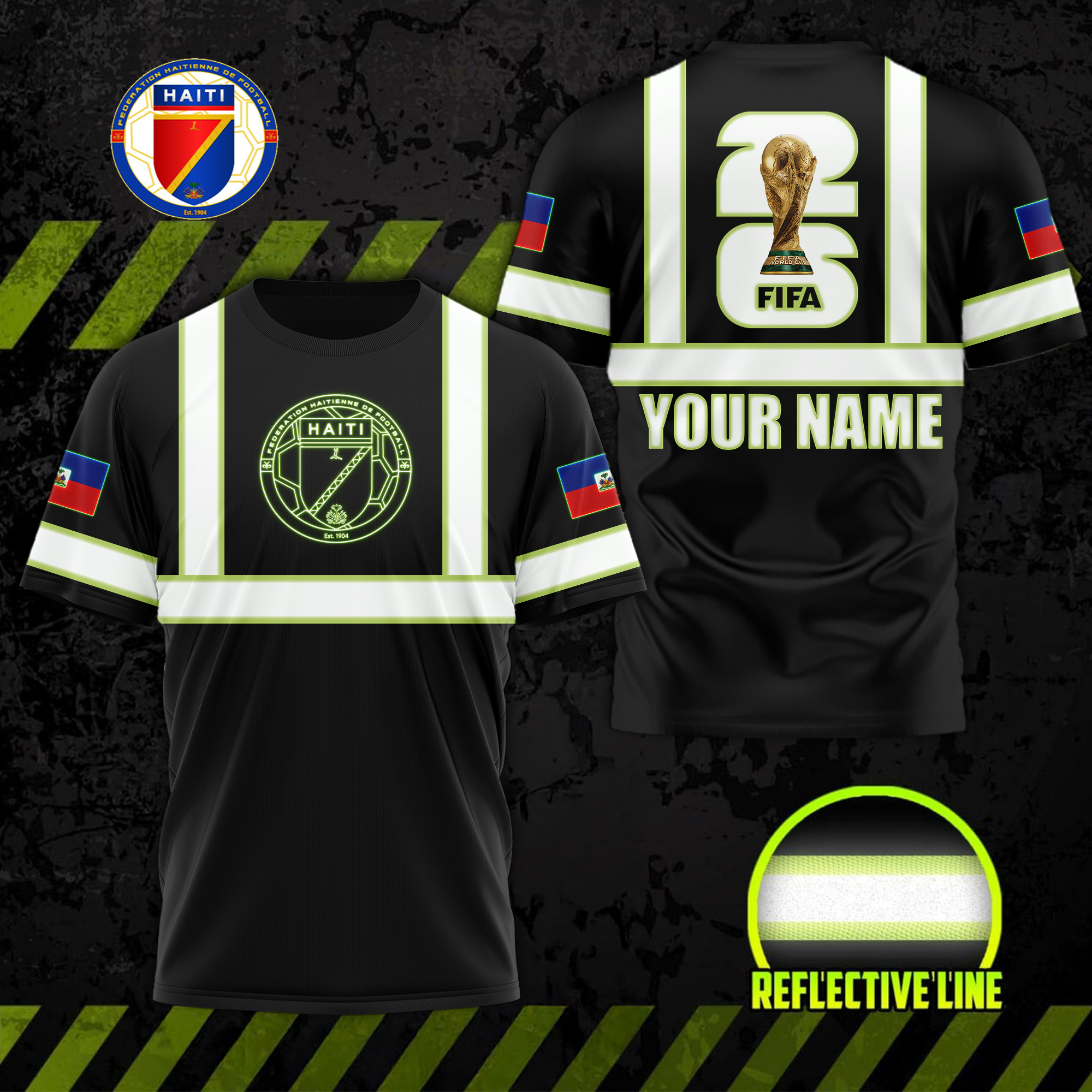 Haiti | Premium World Cup 2026 Hi Vis Safety 3D Shirt TTH200570 - Image 2