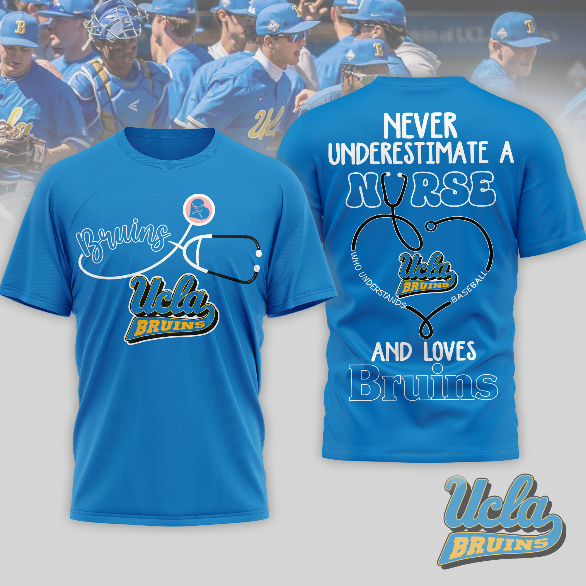 UCLA Bruins | Premium NCAA Game Day Nurse 3D T-Shirt TTH200556 - Image 3
