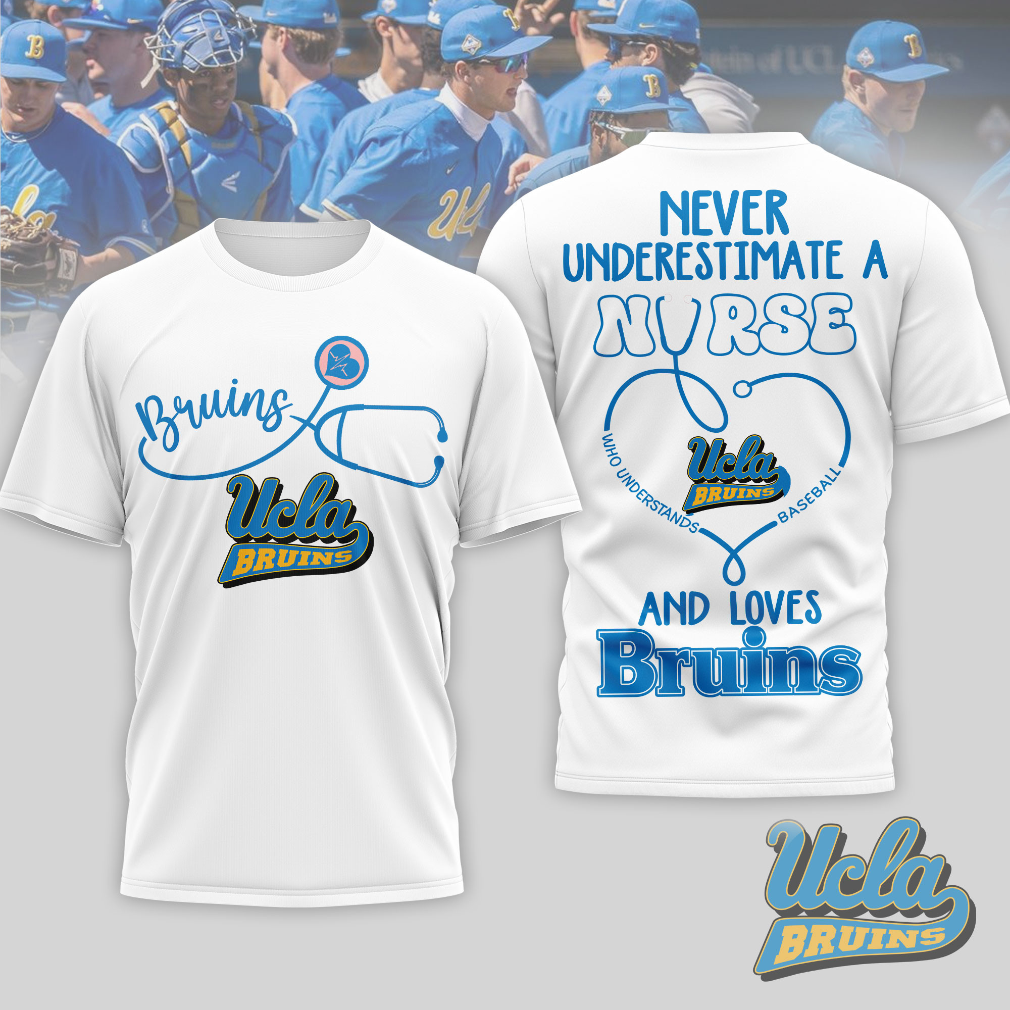 UCLA Bruins | Premium NCAA Game Day Nurse 3D T-Shirt TTH200556 - Image 2
