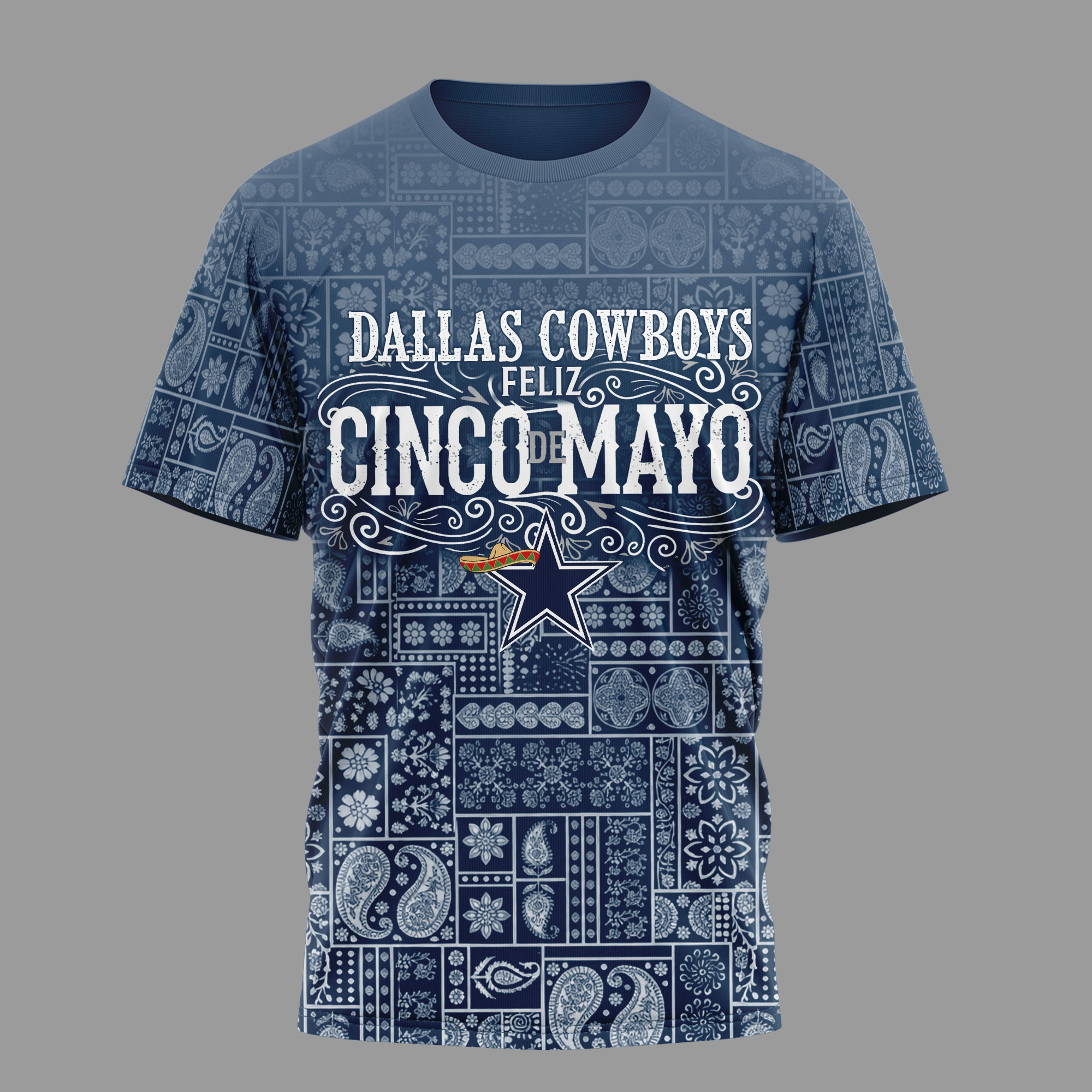 Dallas Cowboys | Premium NFL Hola Bitchatos Cinco De Mayo 3D T-Shirt TTH210501