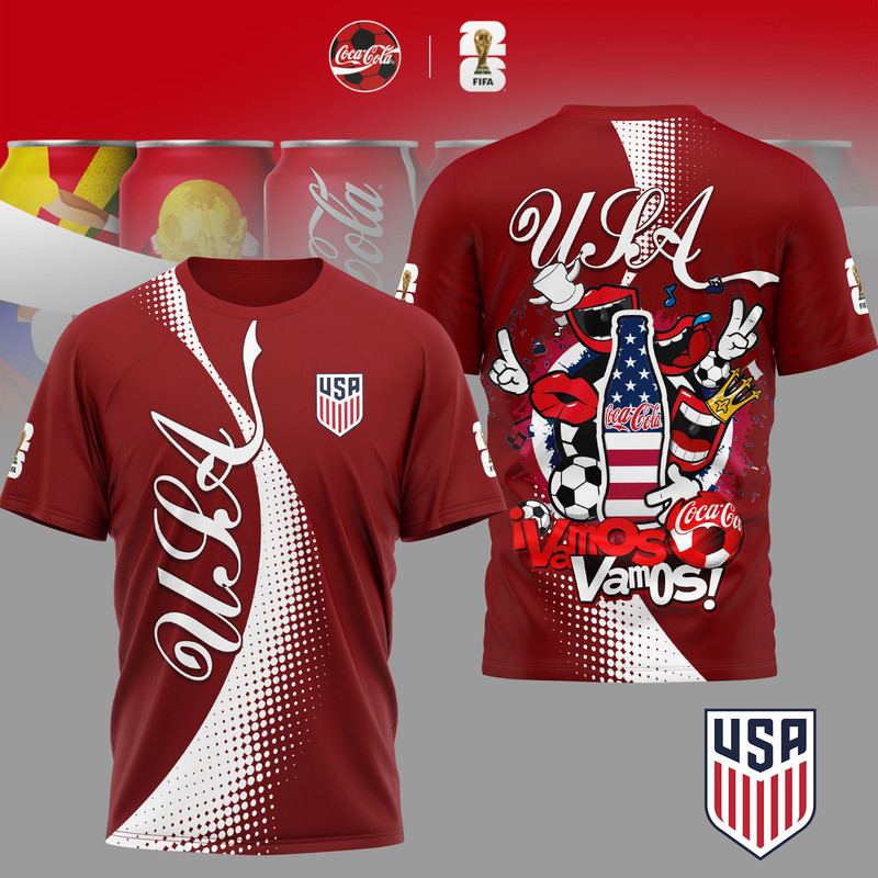 USA | Premium World Cup 2026 Coca Cola Classic 3D Shirt TTH210506 - Image 2