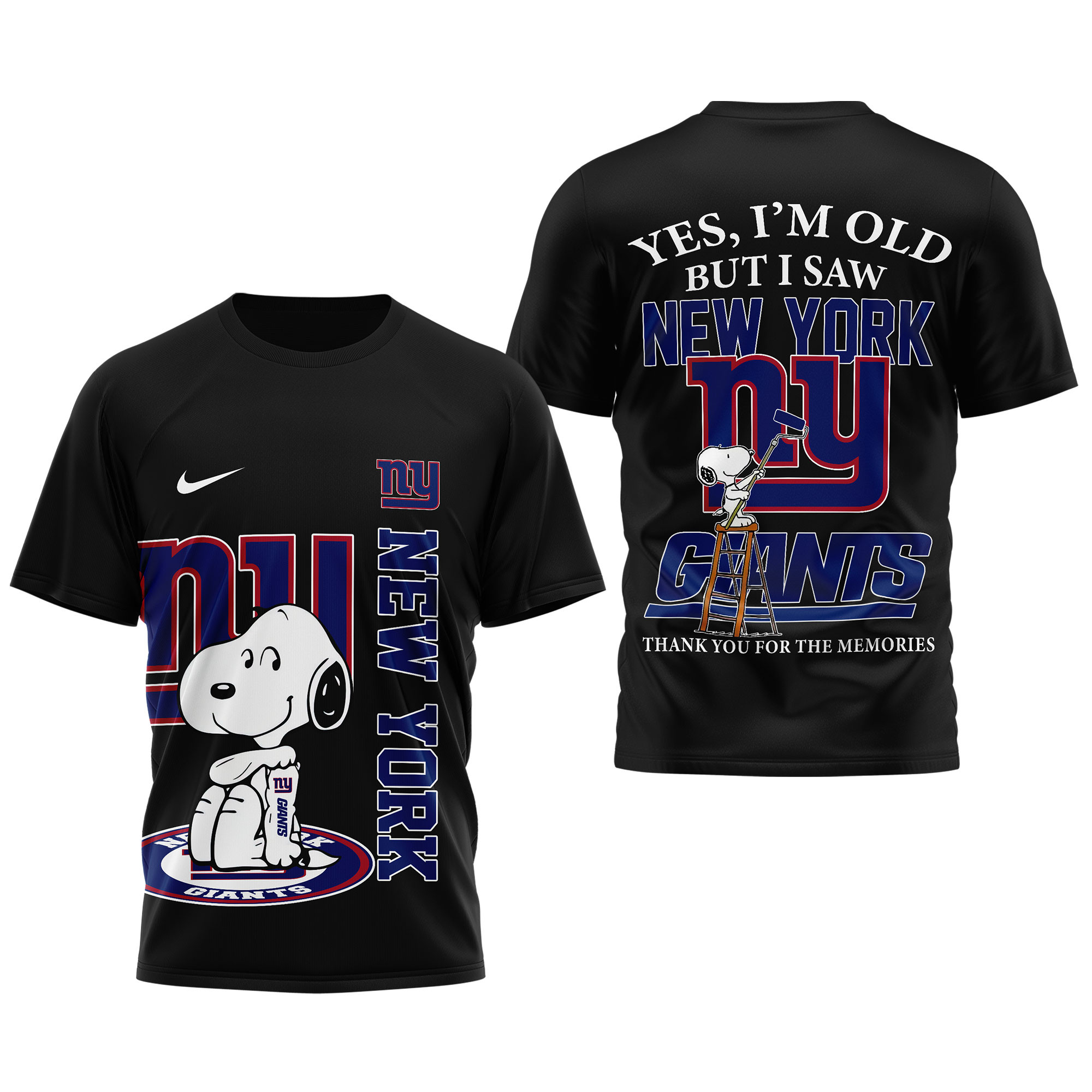 New York Giants | Premium NFL Snoopy Graphic 3D T-Shirt TTH200590 - Image 4