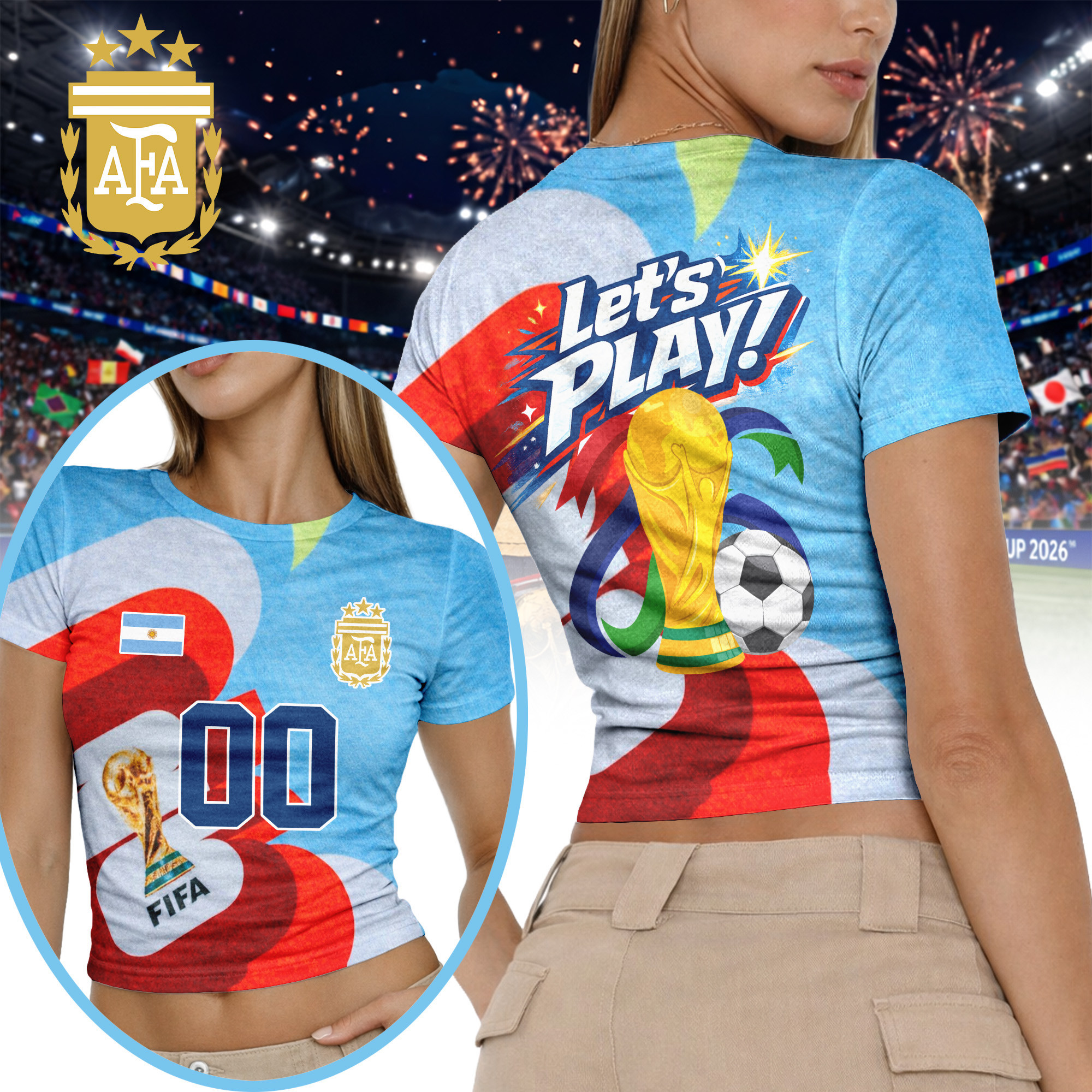 Argentina | Premium World Cup 2026 FIFA 3D Baby Tee TTH200596 - Image 2