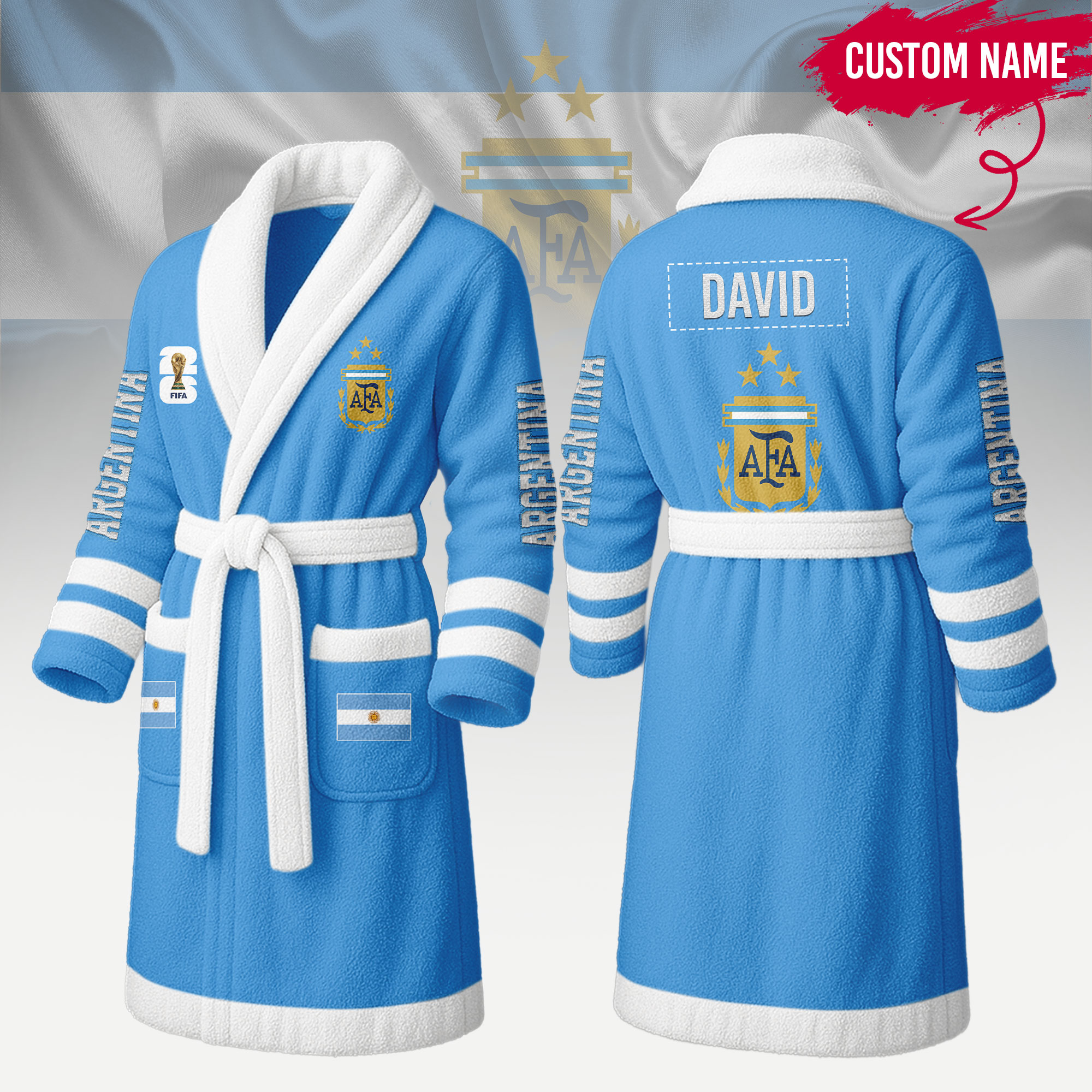 Argentina | Premium World Cup 2026 Fleece Bathrobe TTH200558 - Image 2