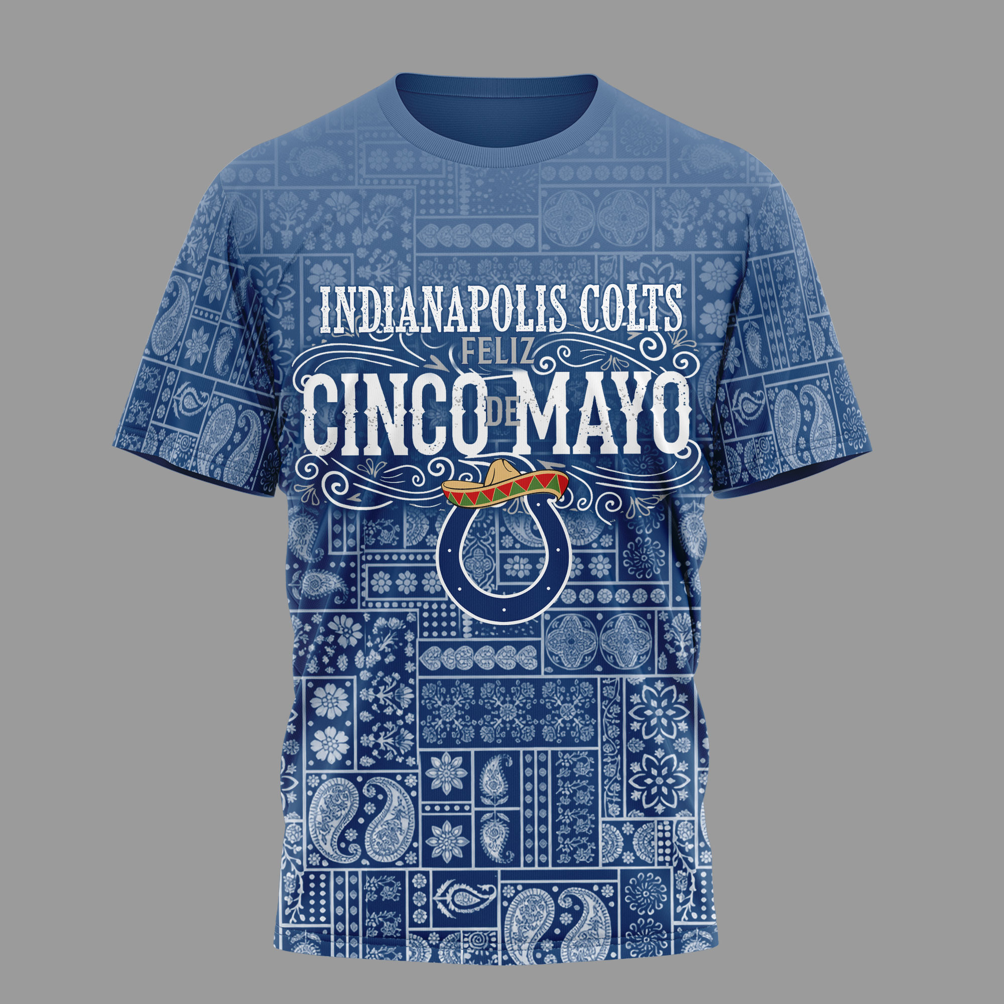 Indianapolis Colts | Premium NFL Hola Bitchatos Cinco De Mayo 3D T-Shirt TTH210501