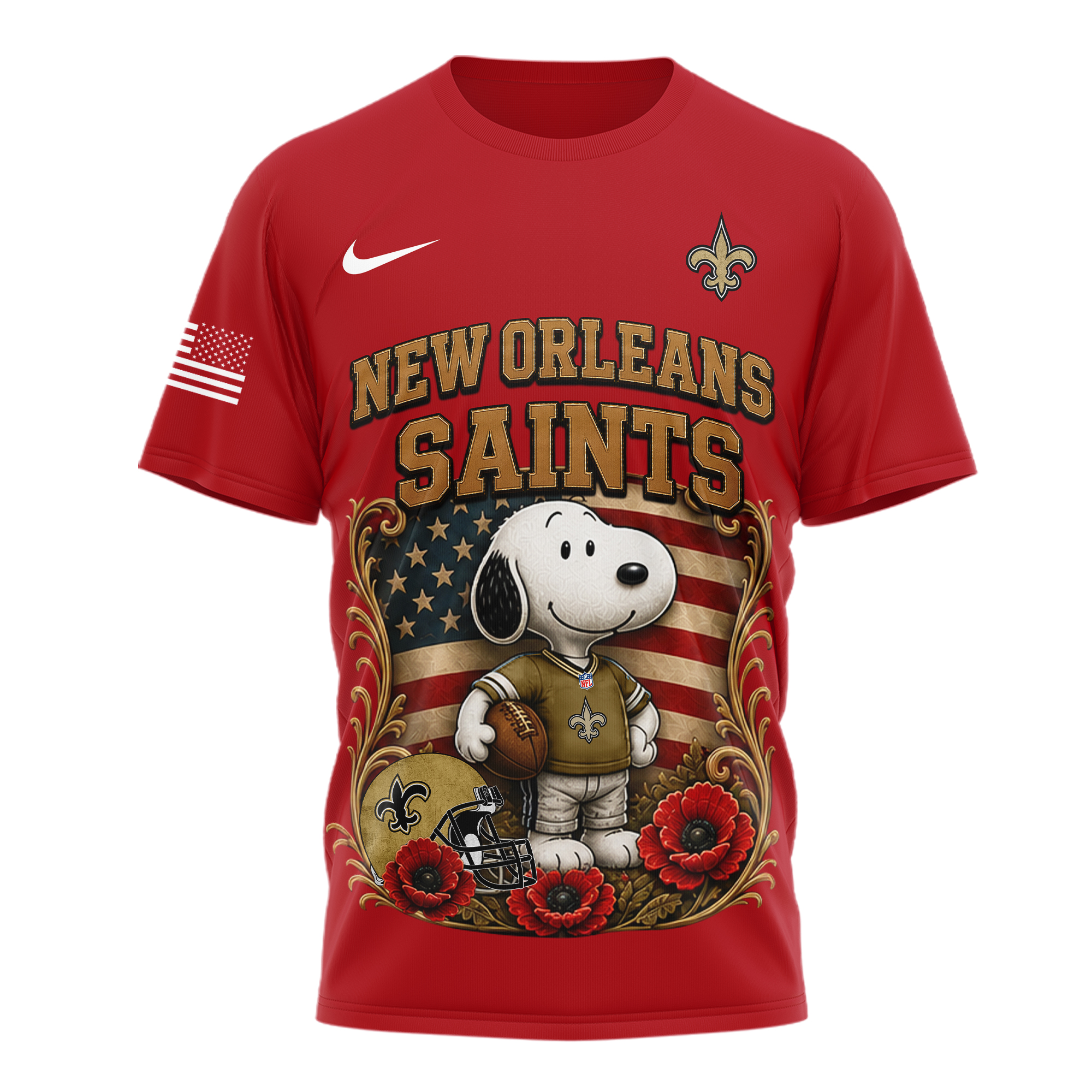 New Orleans Saints | Premium NFL Snoopy Remember Everyone Deployed 3D Shirt TTH200588