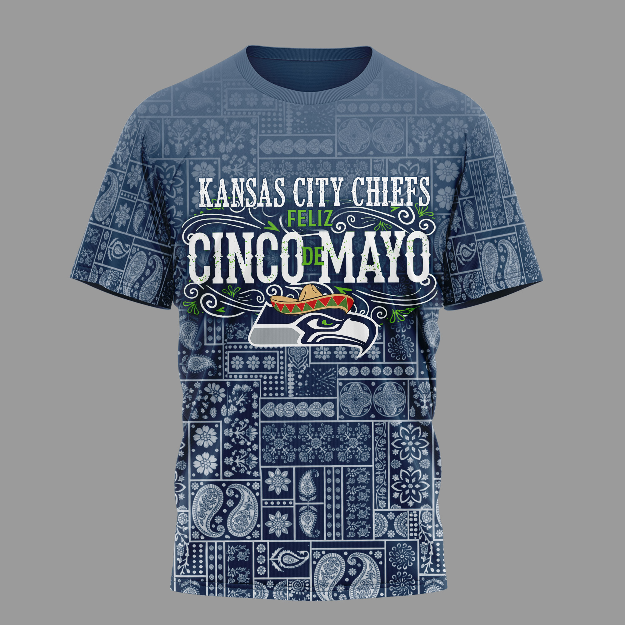 Seattle Seahawks | Premium NFL Hola Bitchatos Cinco De Mayo 3D T-Shirt TTH210501