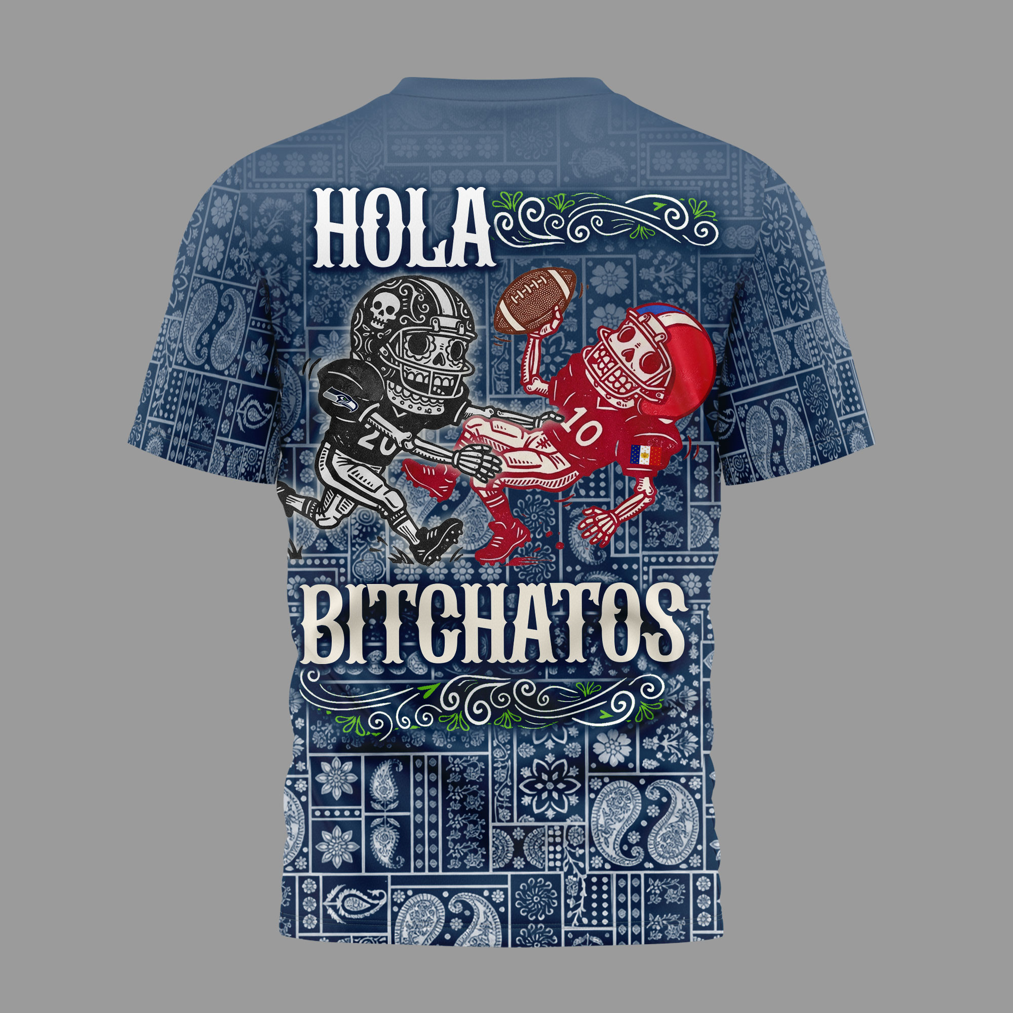 Seattle Seahawks | Premium NFL Hola Bitchatos Cinco De Mayo 3D T-Shirt TTH210501 - Image 2