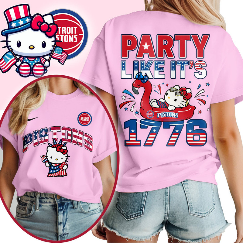 Golden State Warriors | Premium NBA Hello Kitty Independence Day 3D Shirt TTH200554 - Image 3