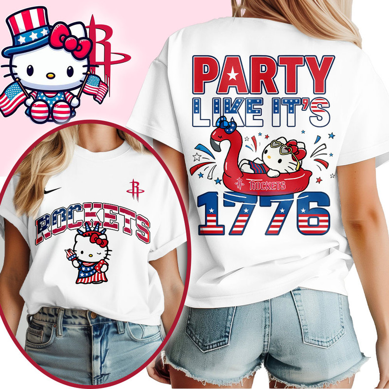 Los Angeles Clippers | Premium NBA Hello Kitty Independence Day 3D Shirt TTH200554 - Image 2