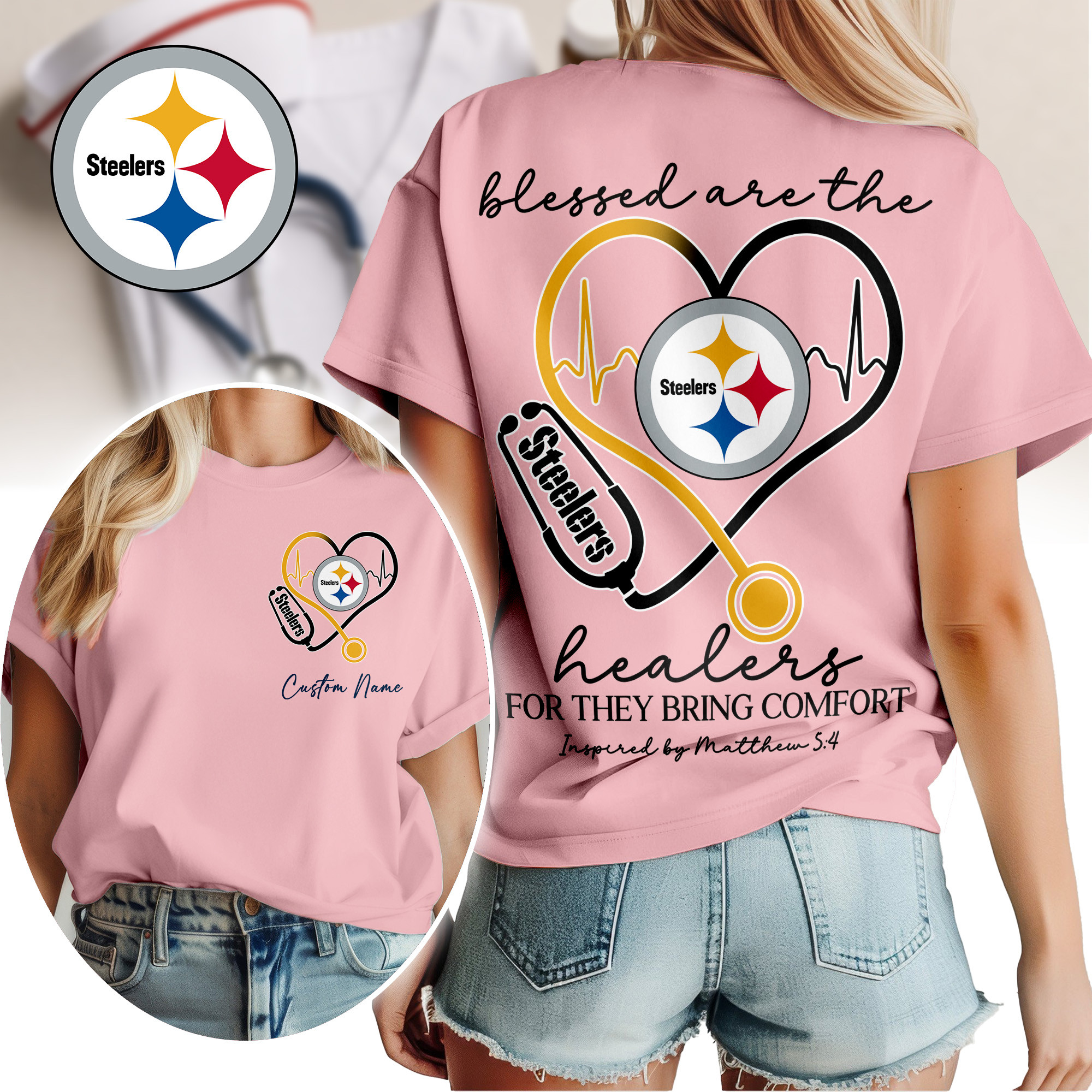 Pittsburgh Steelers | Premium NFL Heart of A Nurse Game Day 3D Shirt TTH200581 - Image 2