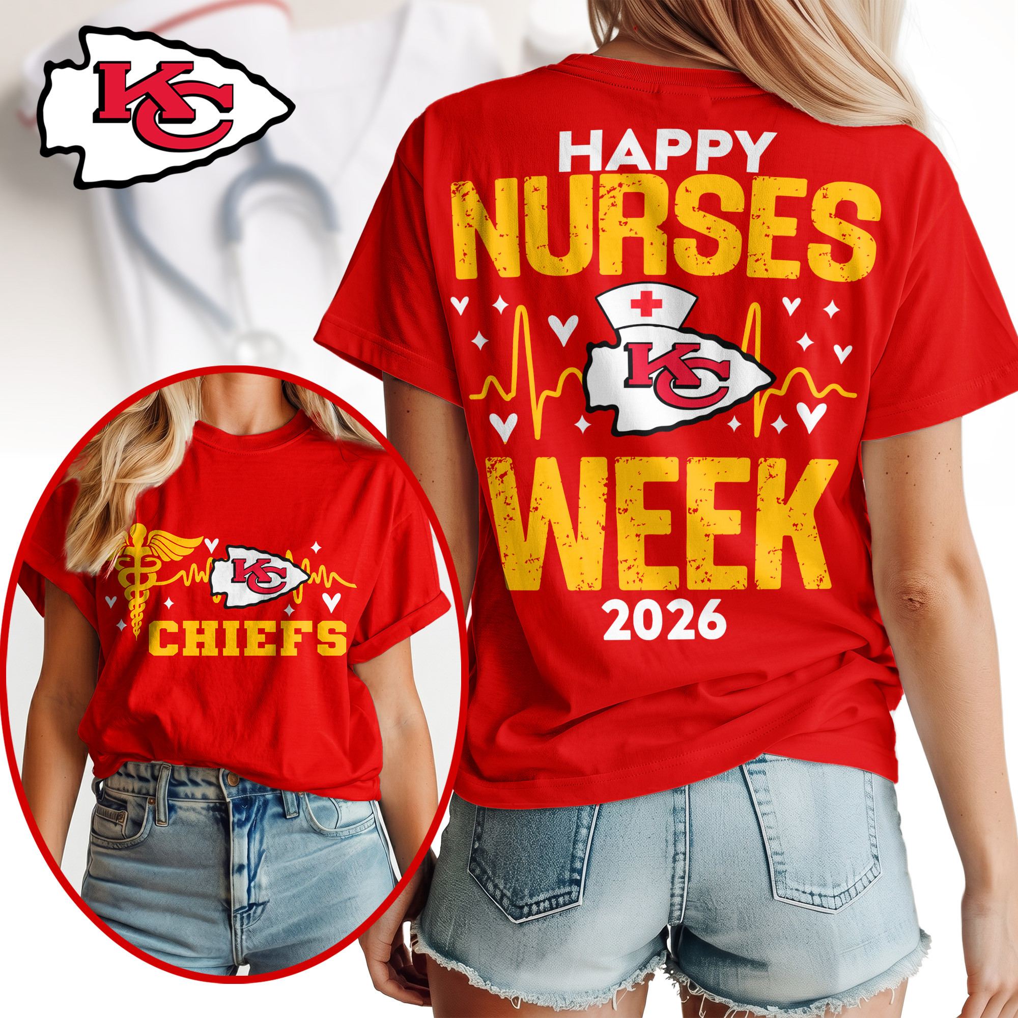 Kansas City Chiefs | Premium NFL Nurse Week Women Shirt TTH200583 - Image 3