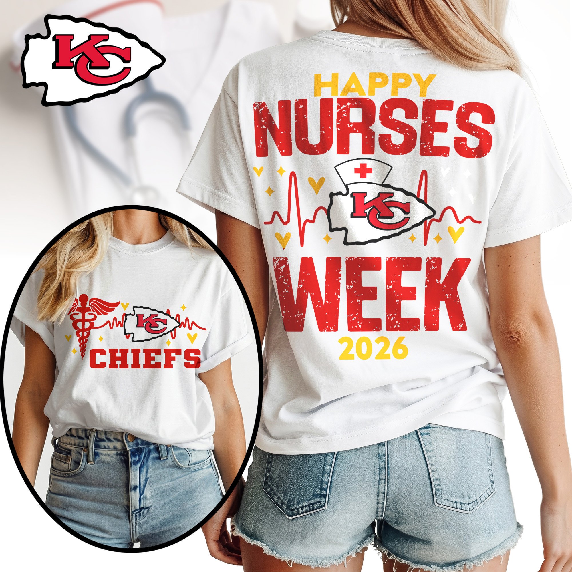 Kansas City Chiefs | Premium NFL Nurse Week Women Shirt TTH200583 - Image 2