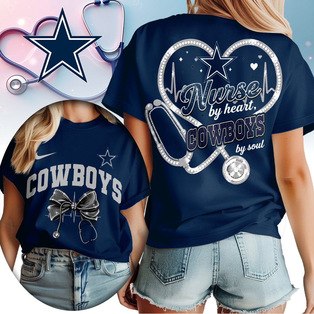 Dallas Cowboys | Premium NFL Nurse By Heart Women Shirt TTH200573 - Image 3
